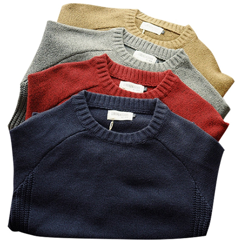 Men's Patched Elbow Casual Loose Thick Sweater
