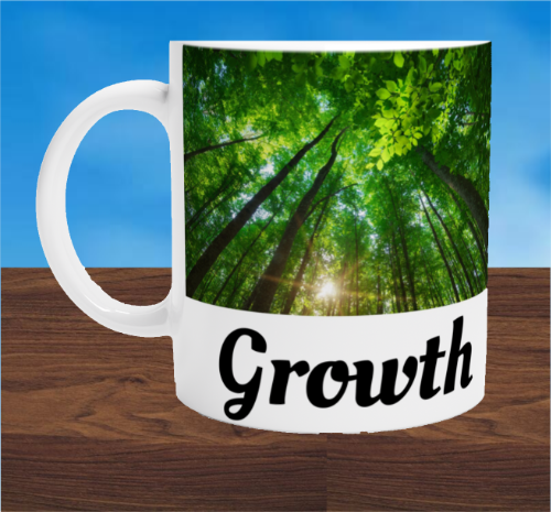 White 11oz Ceramic Mug - Image on the top and text on the bottom - Image and/or text can be positioned left, right or centered