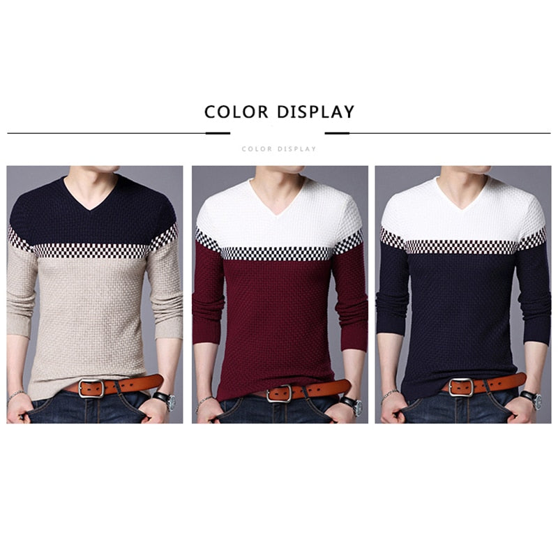 Men's Leisure Pullover V-neck Sweater