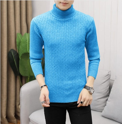 Men's Classic Korean Solid Color Turtleneck Sweater
