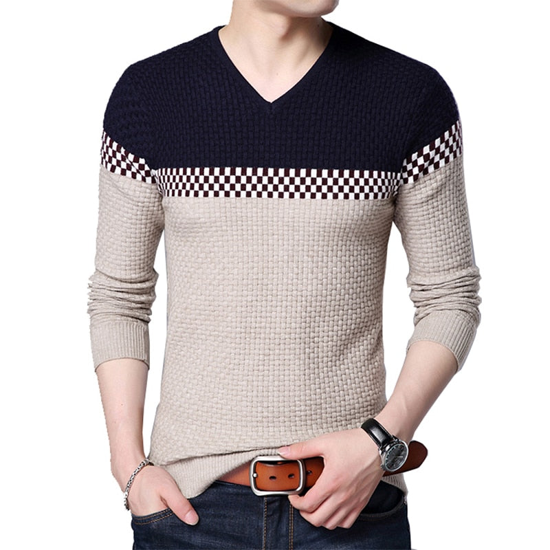 Men's Leisure Pullover V-neck Sweater