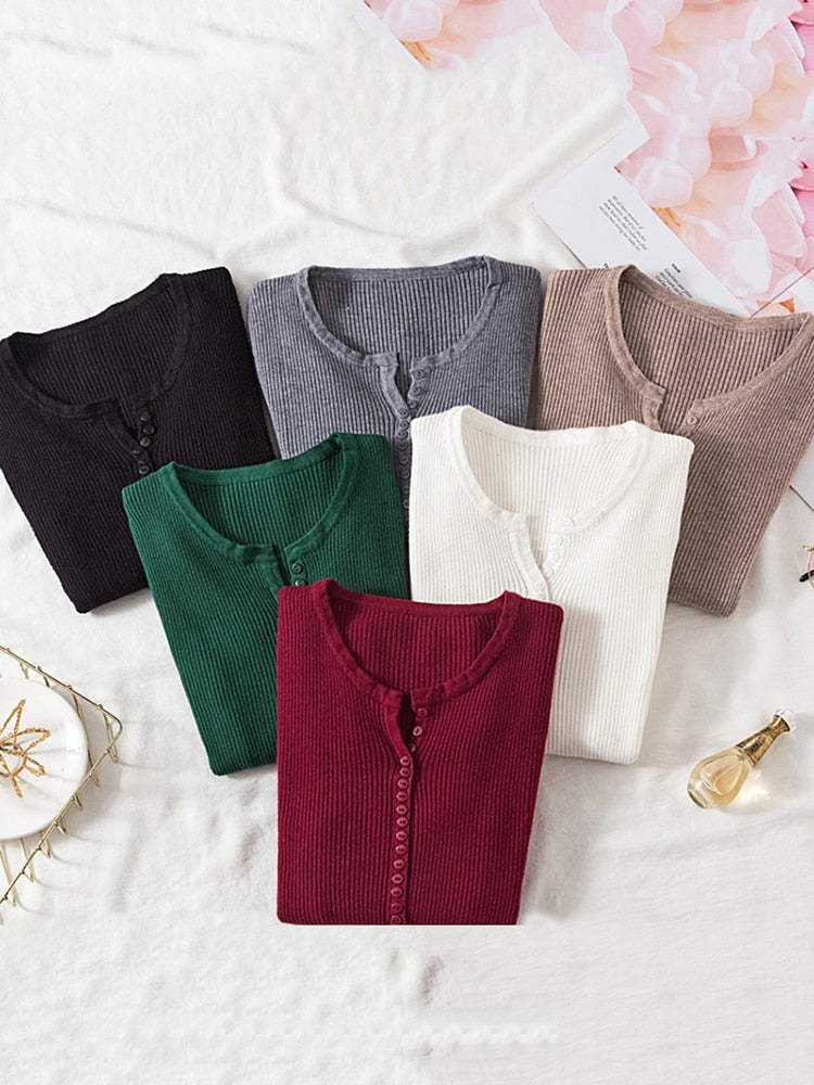 Tapered Fit V-Neck Women's Sweater