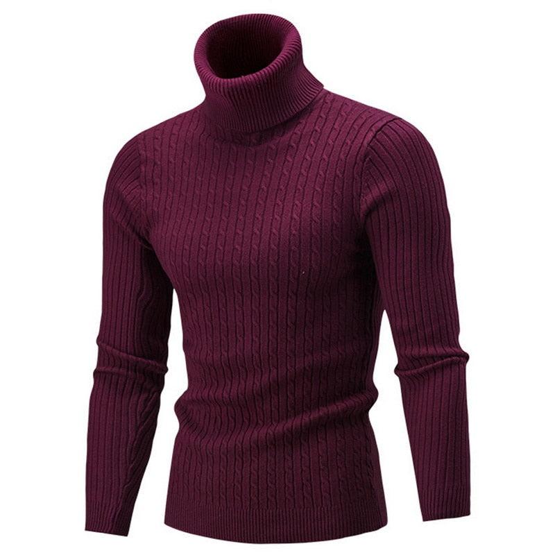 Men's Retro Warm Long Sleeve Turtleneck Sweater