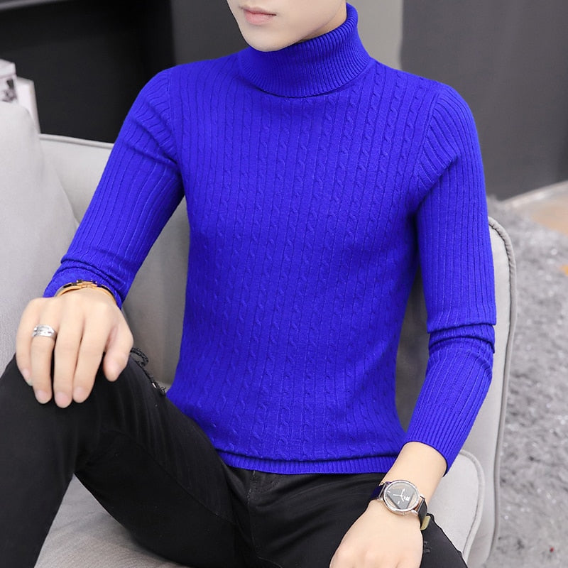 Men's Classic Korean Solid Color Turtleneck Sweater