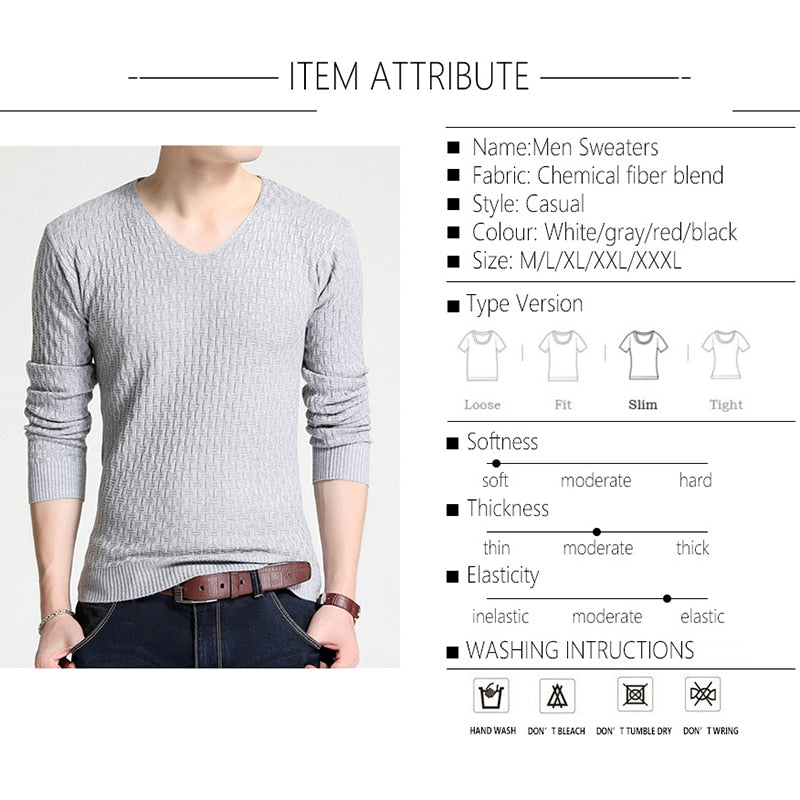 Men Casual V-Neck Sweater