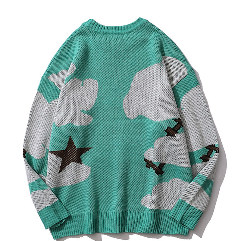 Men's Oversized Vintage Cartoon Anime Knitted Sweater