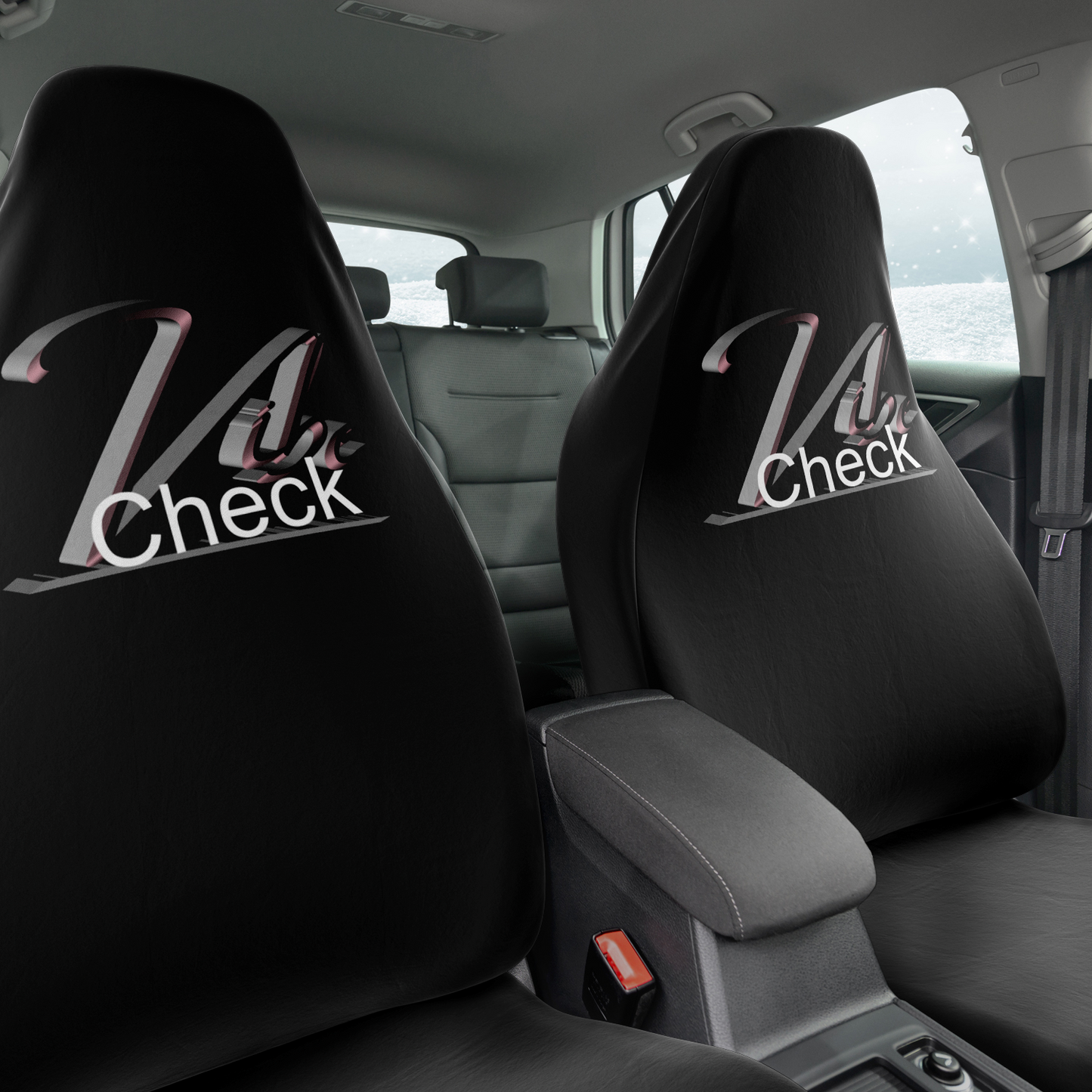 Vibe Check - Pink and Gray - Black Background