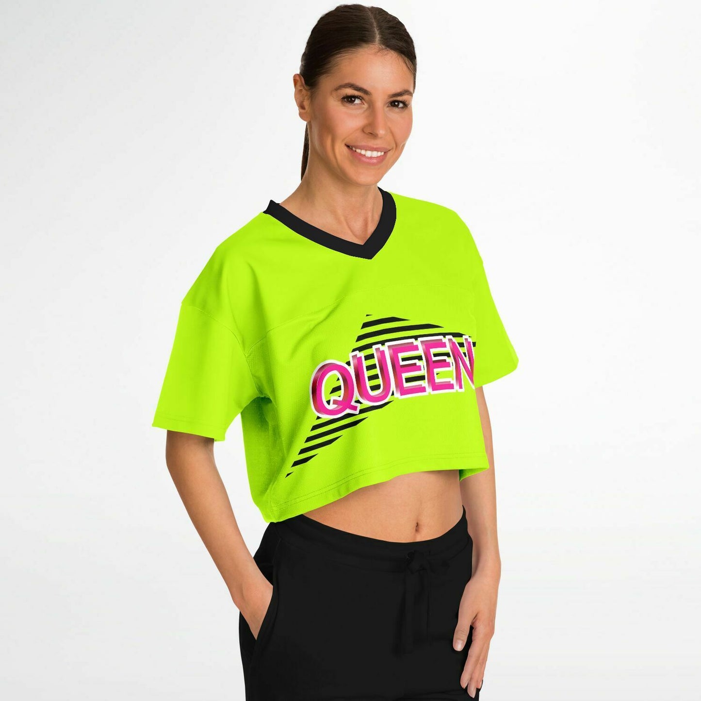 Queen - Lime Grean with Black and White Lines