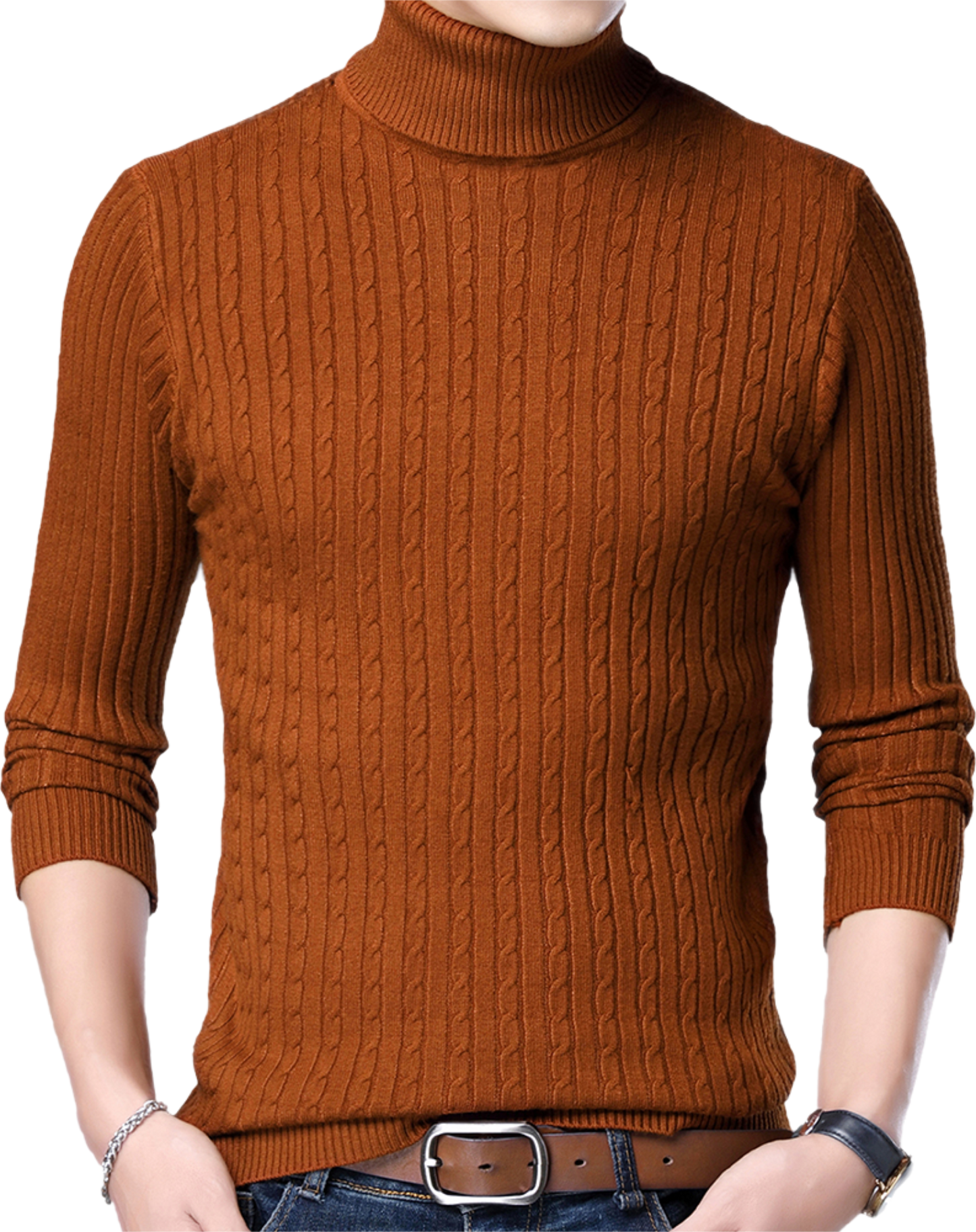 Men's Fashion Casual Knitted Turtleneck Sweater