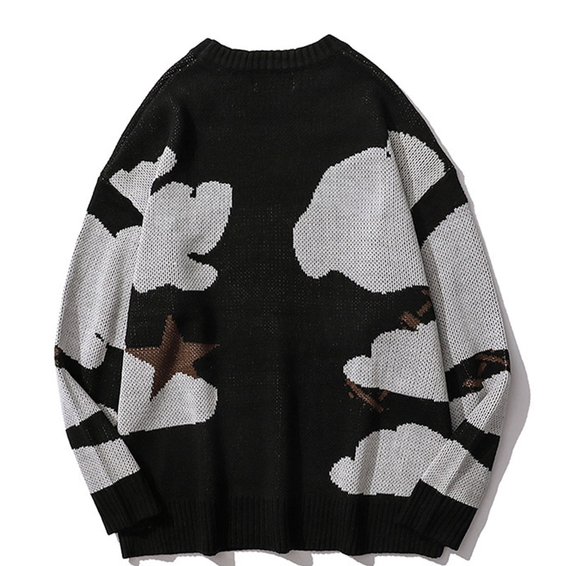 Men's Oversized Vintage Cartoon Anime Knitted Sweater