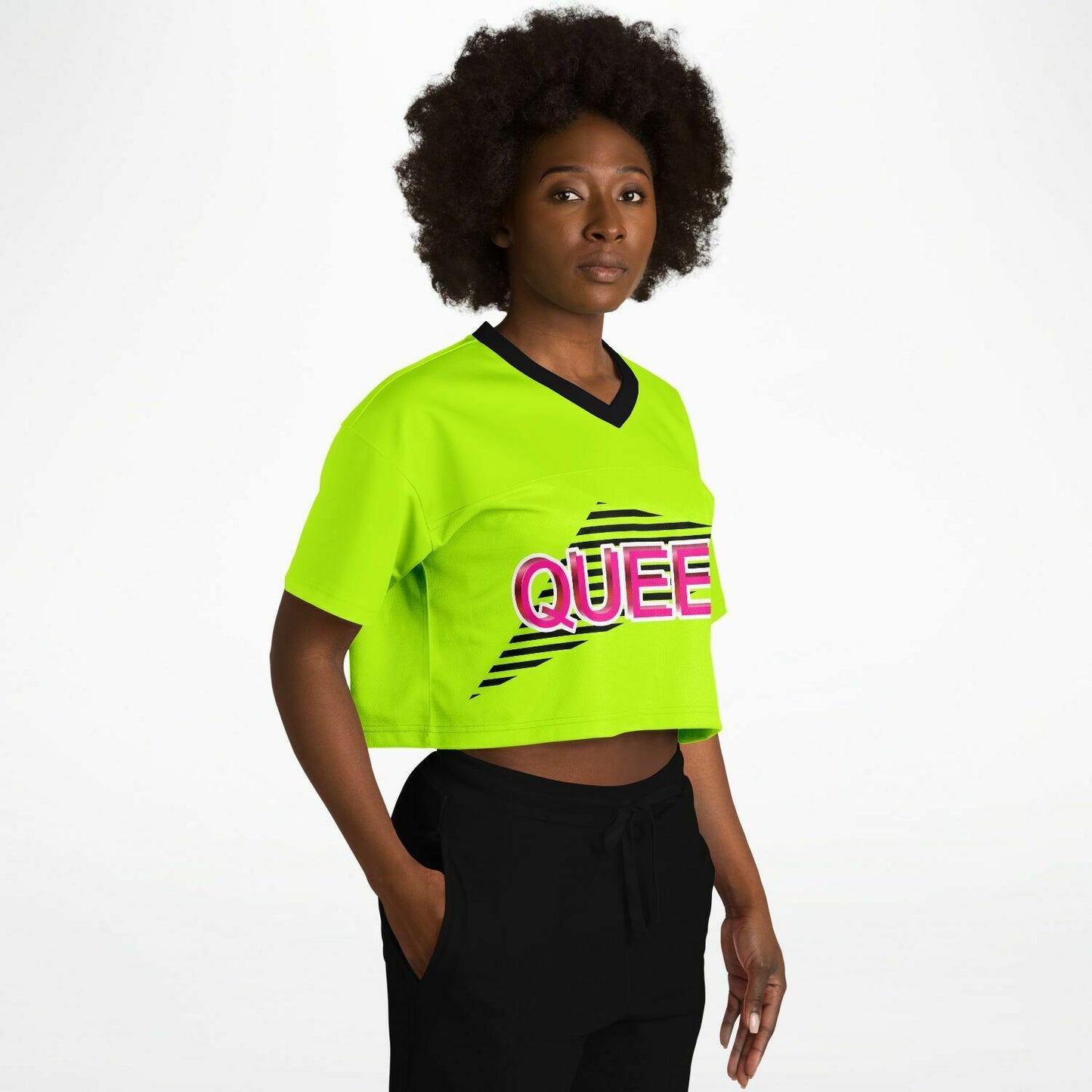 Queen - Lime Grean with Black and White Lines