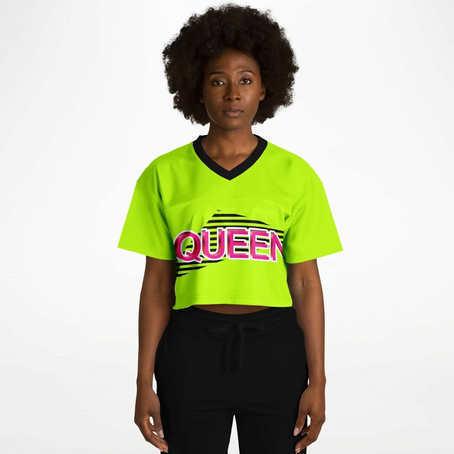 Queen - Lime Grean with Black and White Lines