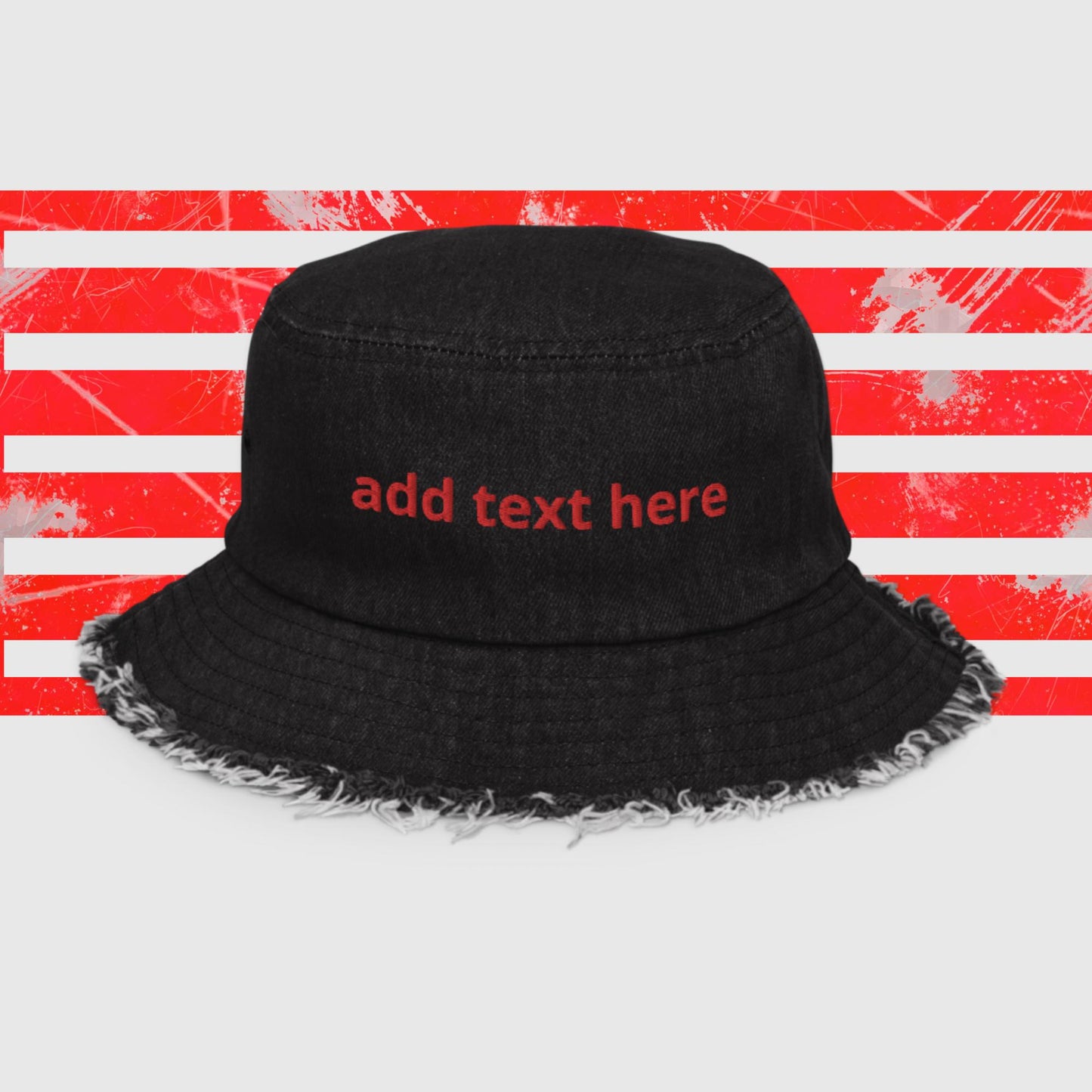 Distressed denim bucket hat