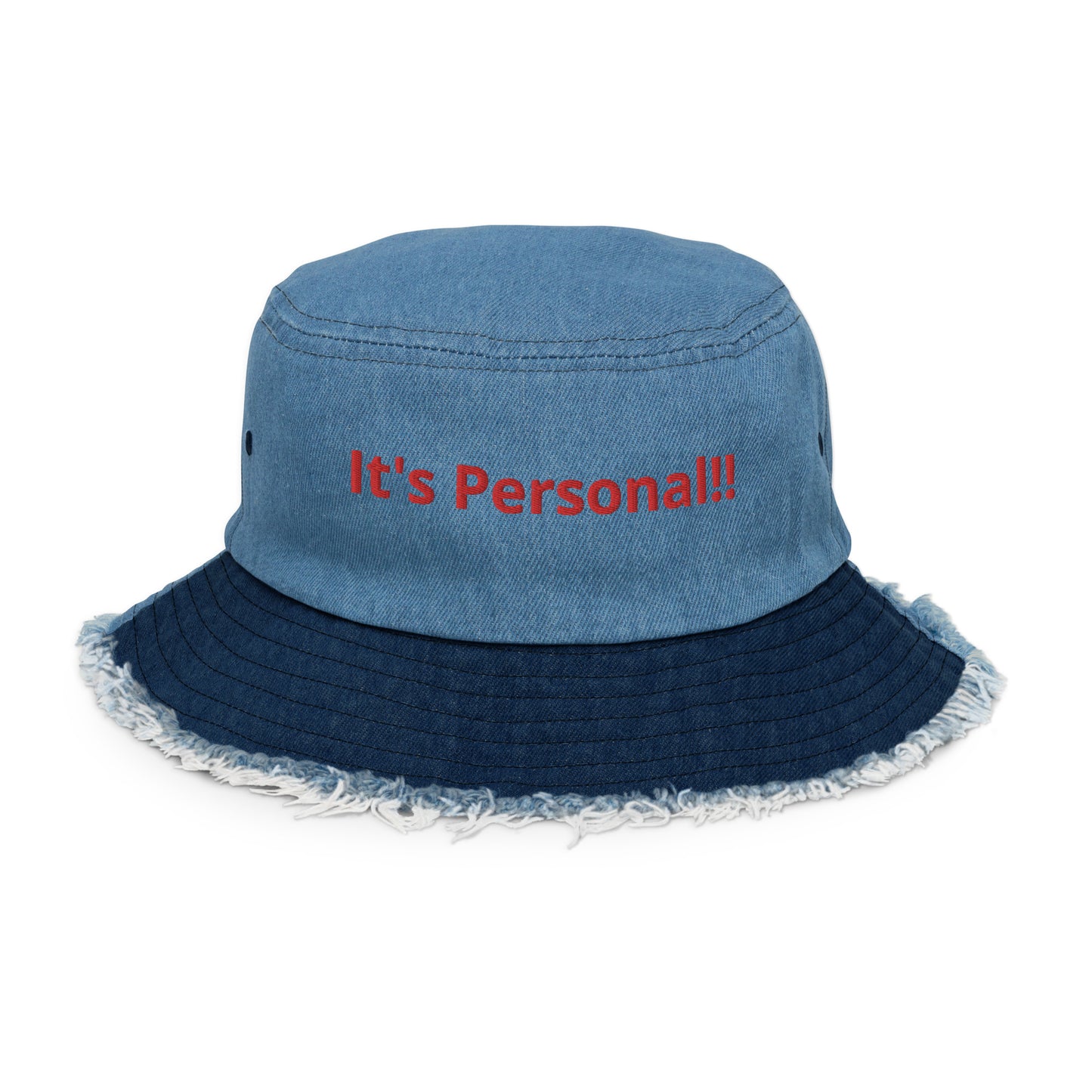 It's Personal!! Distressed Denim Bucket Hat