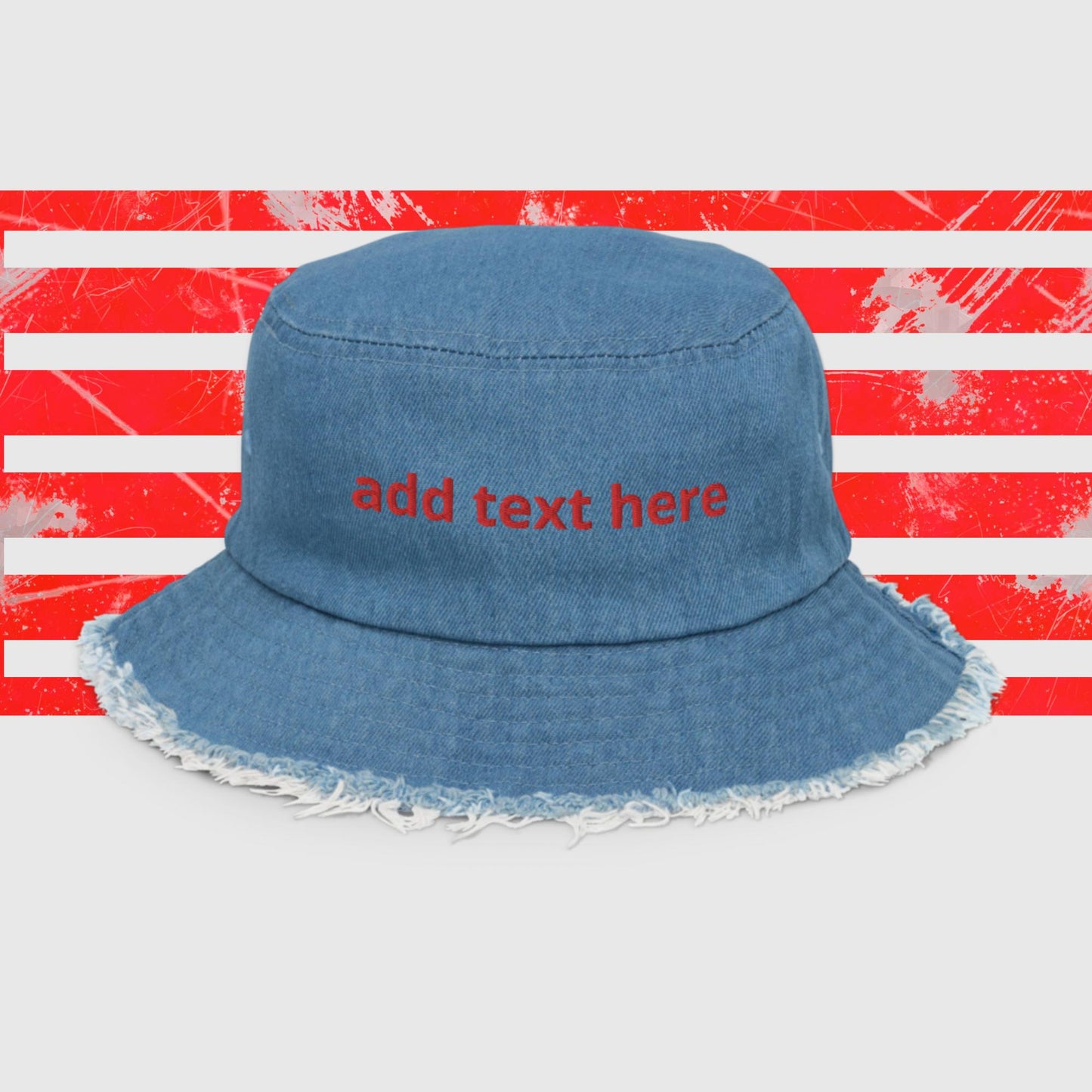 Distressed denim bucket hat