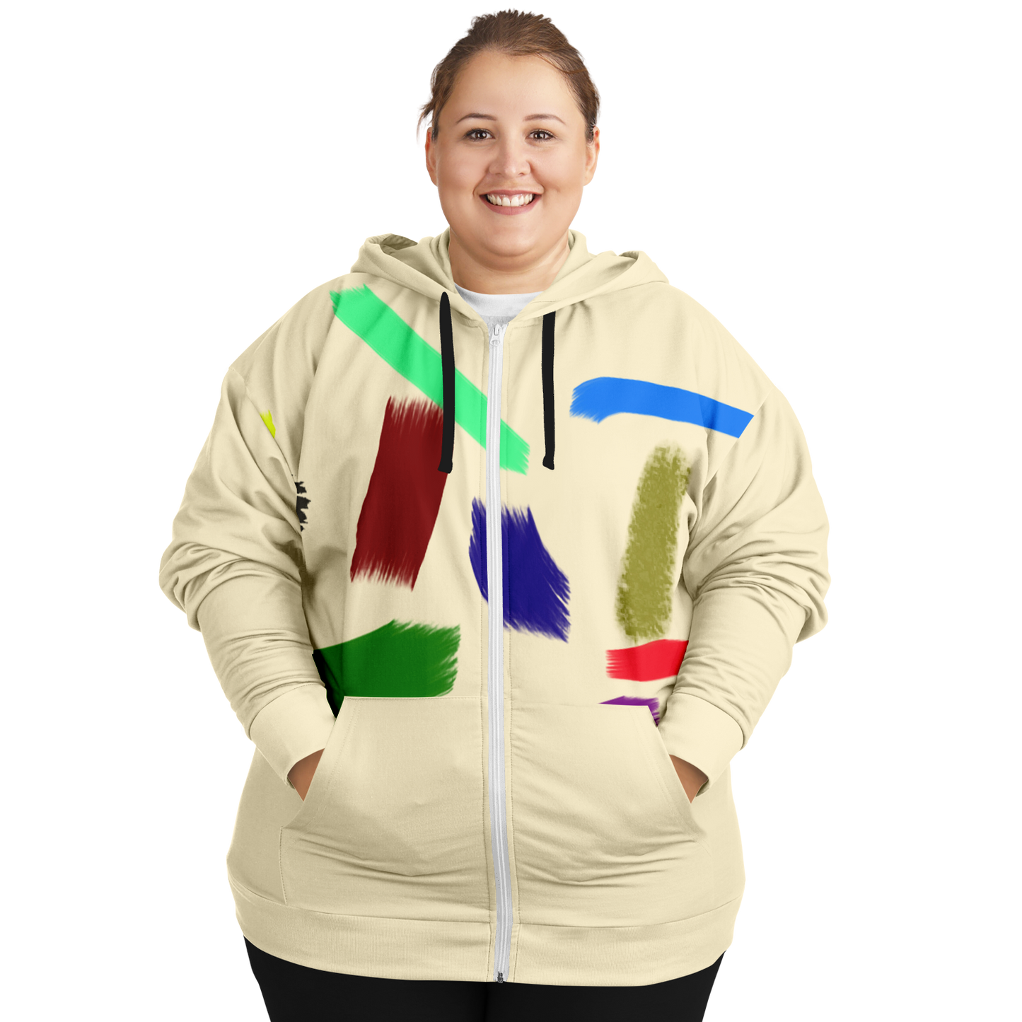 Colorful Brush - Zip Up Hoodie - Unisex
