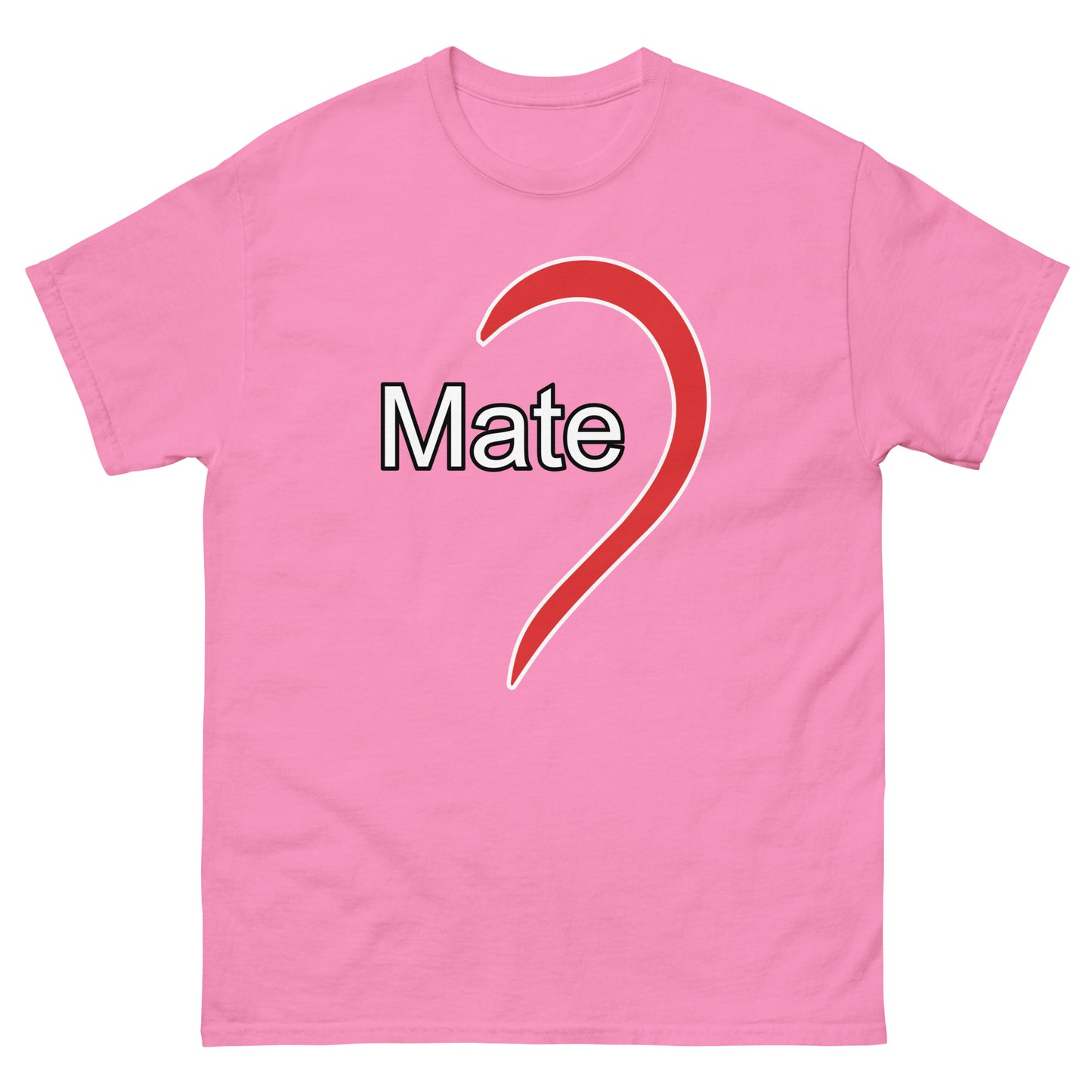 HEART RED - MATE TEE (white letters) - Unisex