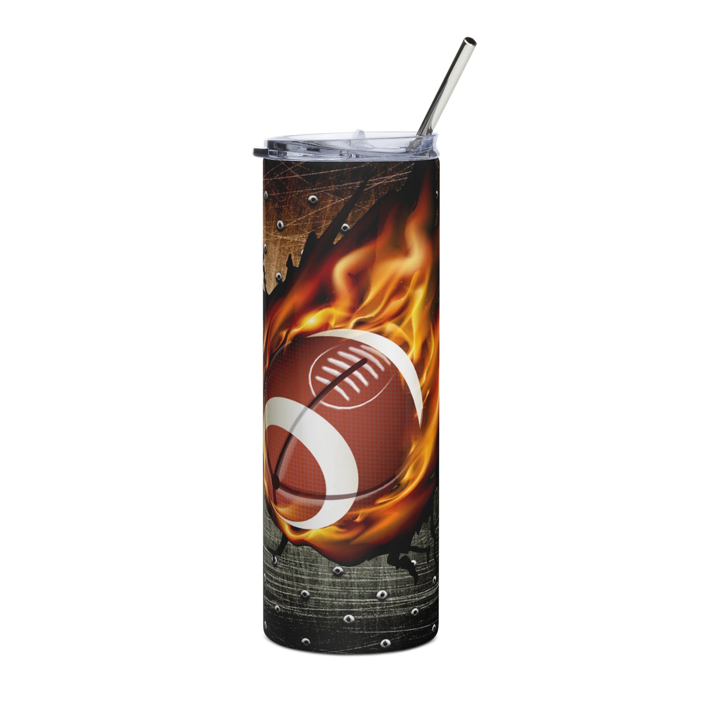 Stainless Steel Tumbler - FOOTBALL ON FIRE
