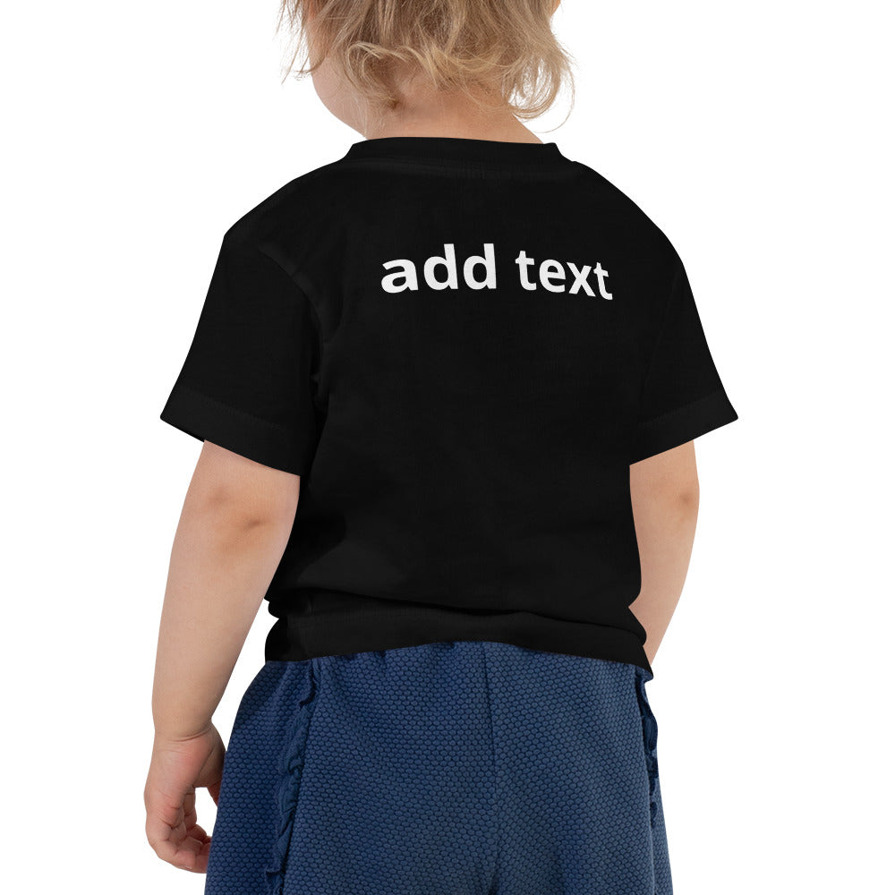 Toddler Short Sleeve Tee 2T-5T (front image, back text)