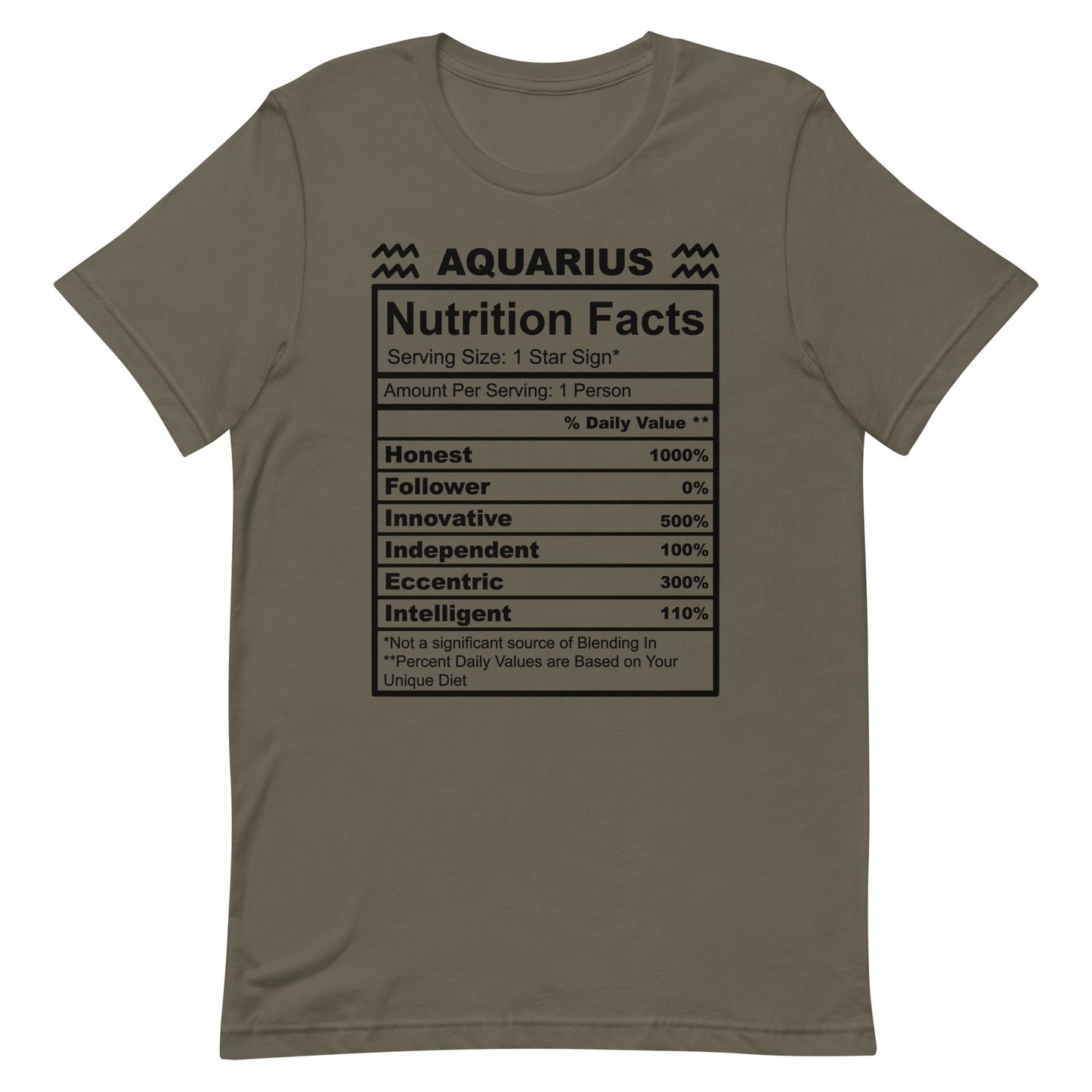 AQUARIUS - S-M - Unisex T-Shirt (black letters)