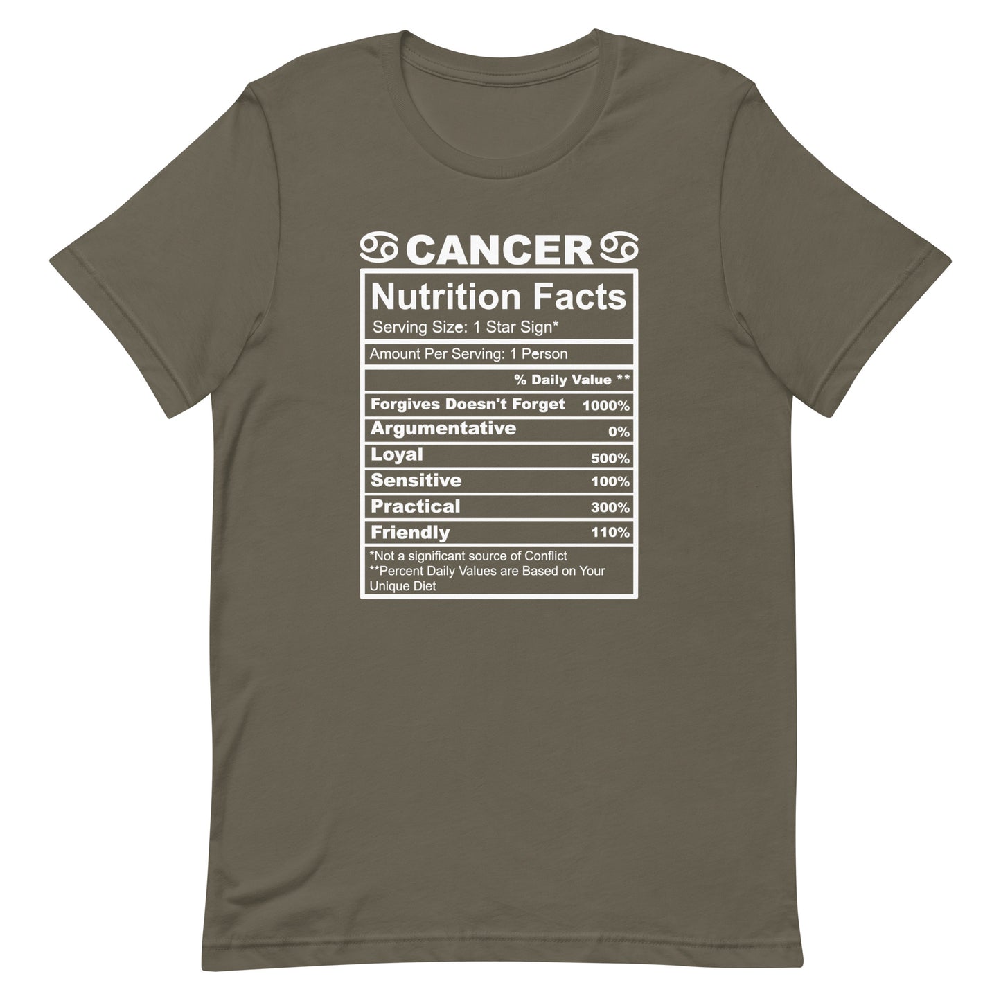 CANCER - S-M - Unisex T-Shirt (white letters)