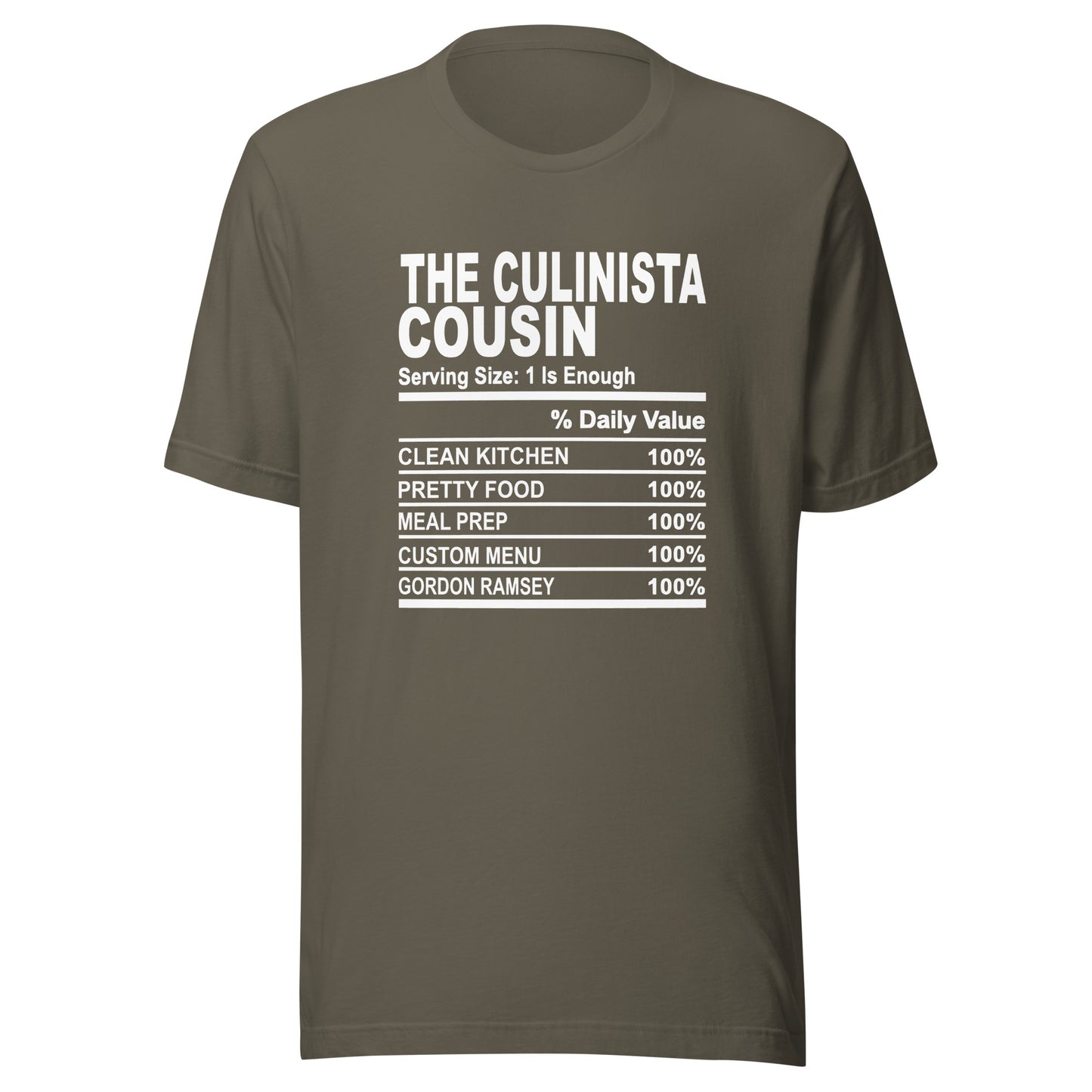 THE CULINISTA COUSIN - 4XL - Unisex T-Shirt (white print)