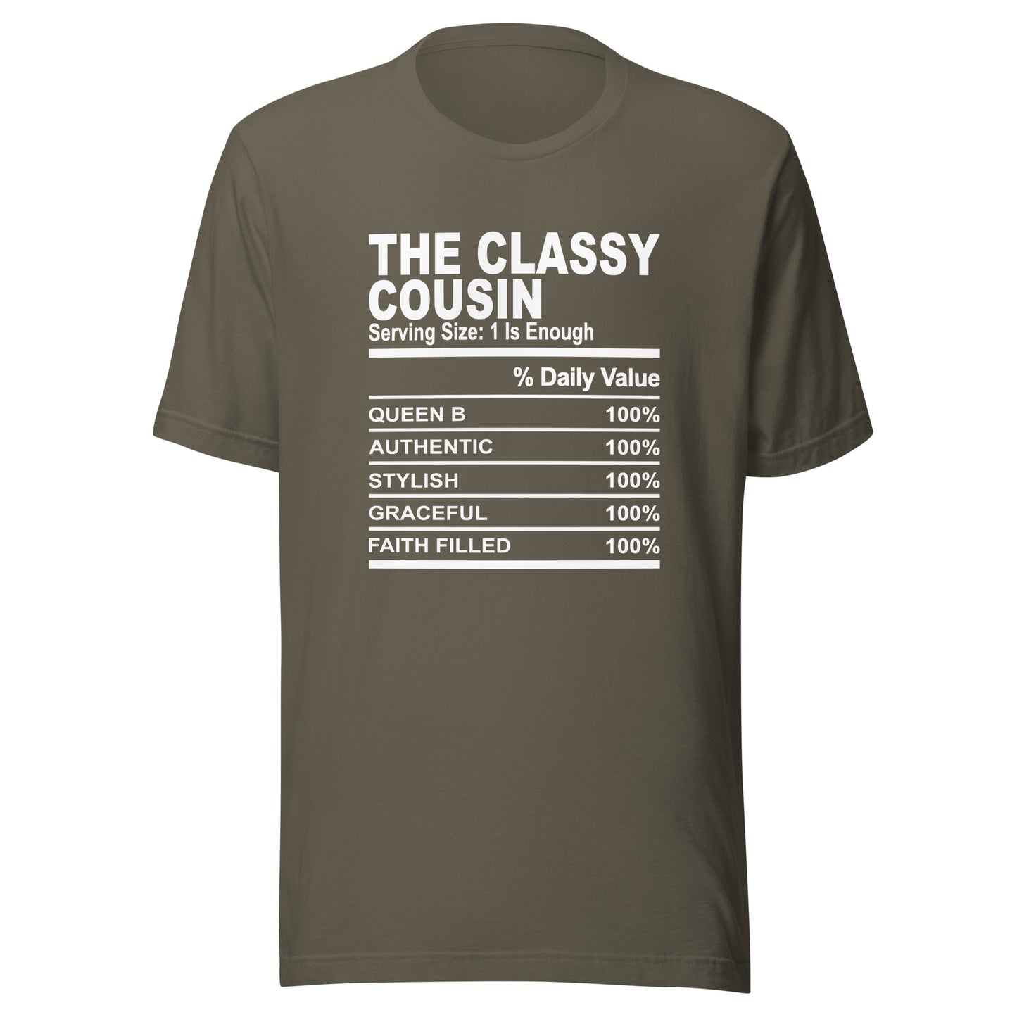 THE CLASSY COUSIN - 4XL - Unisex T-Shirt (white print)