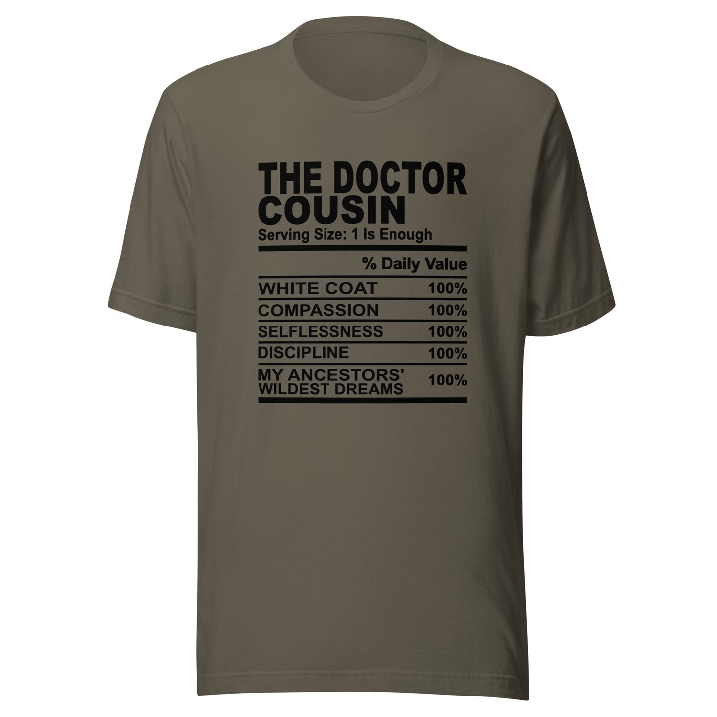 THE DOCTOR COUSIN - S-M - Unisex T-Shirt (black print)
