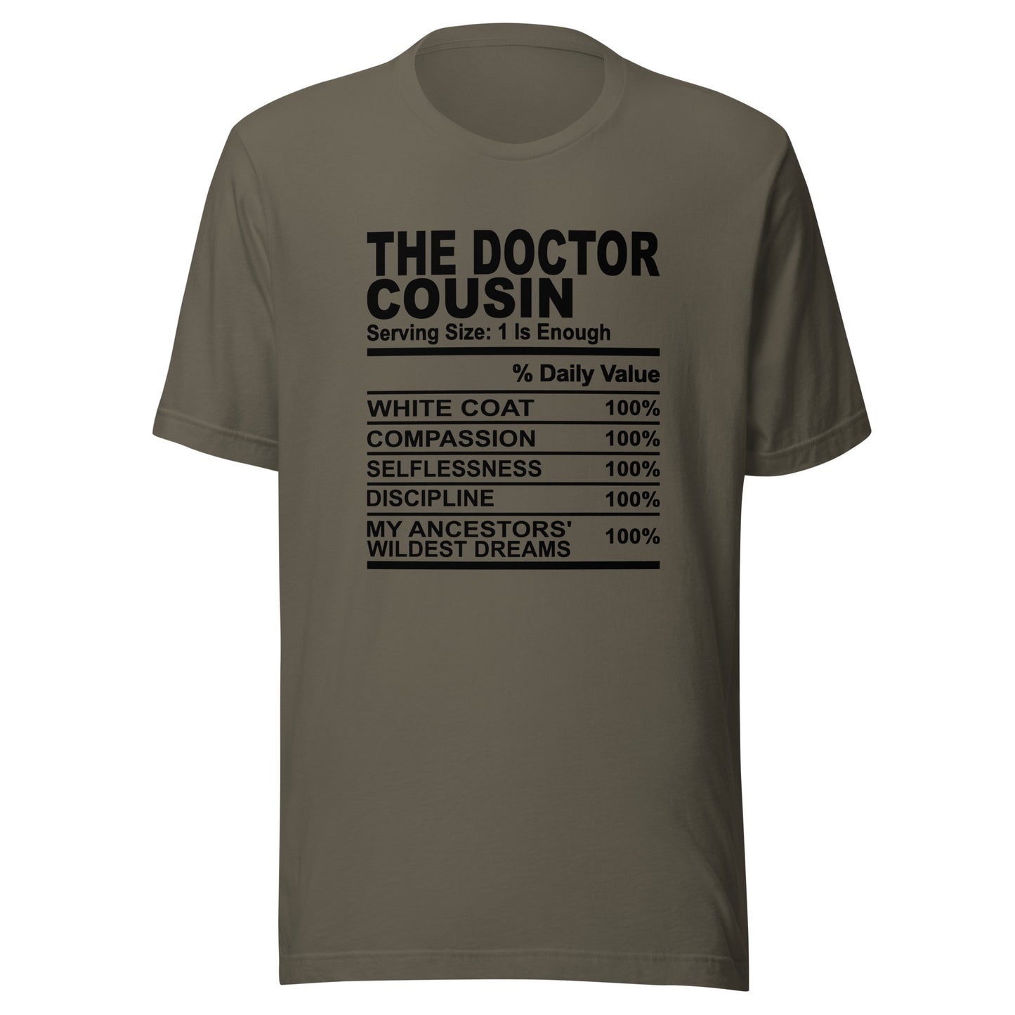 THE DOCTOR COUSIN - 2XL-3XL - Unisex T-Shirt (black print)