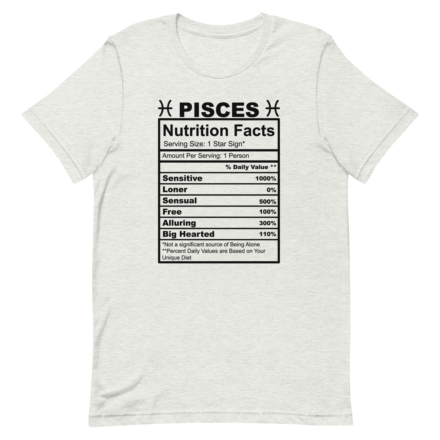 PISCES - S-M - Unisex T-Shirt (black letters)