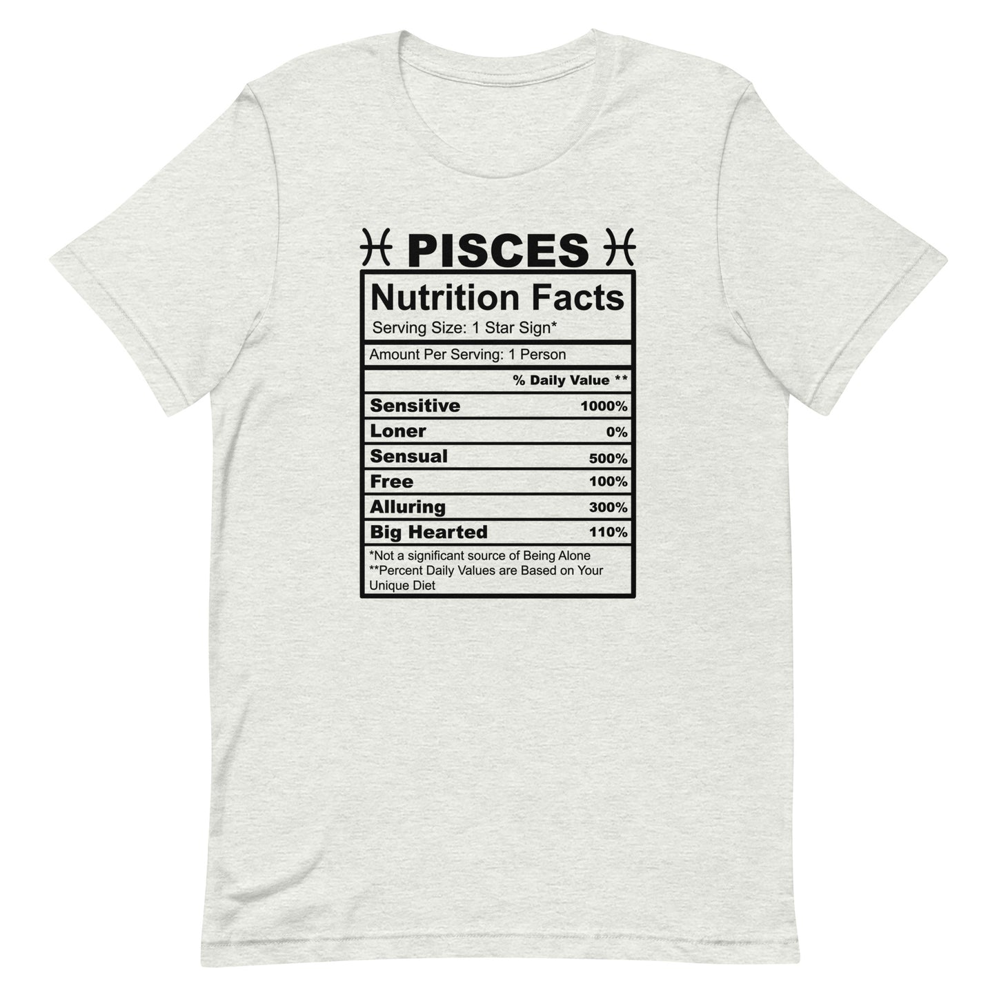 PISCES - 2XL-3XL - Unisex T-Shirt (black letters)