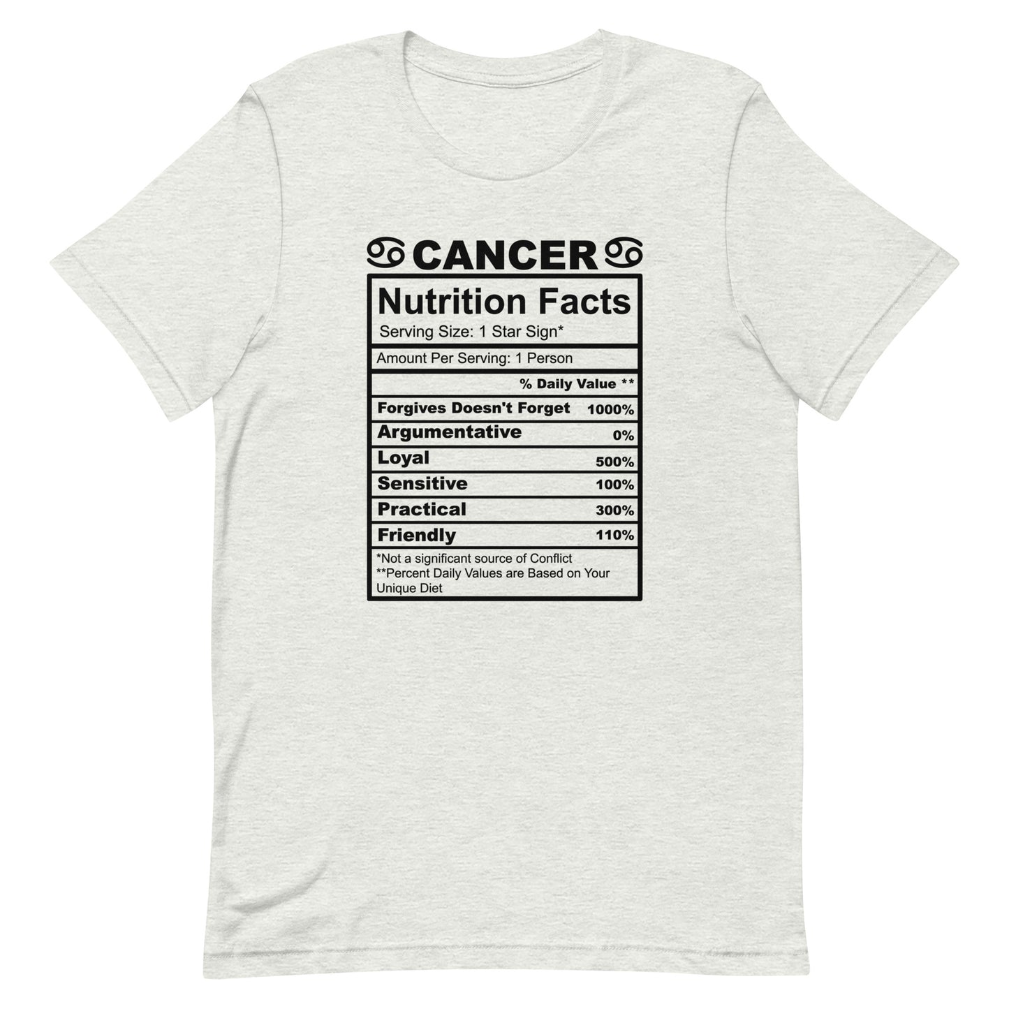 CANCER - S-M - Unisex T-Shirt (black letters)