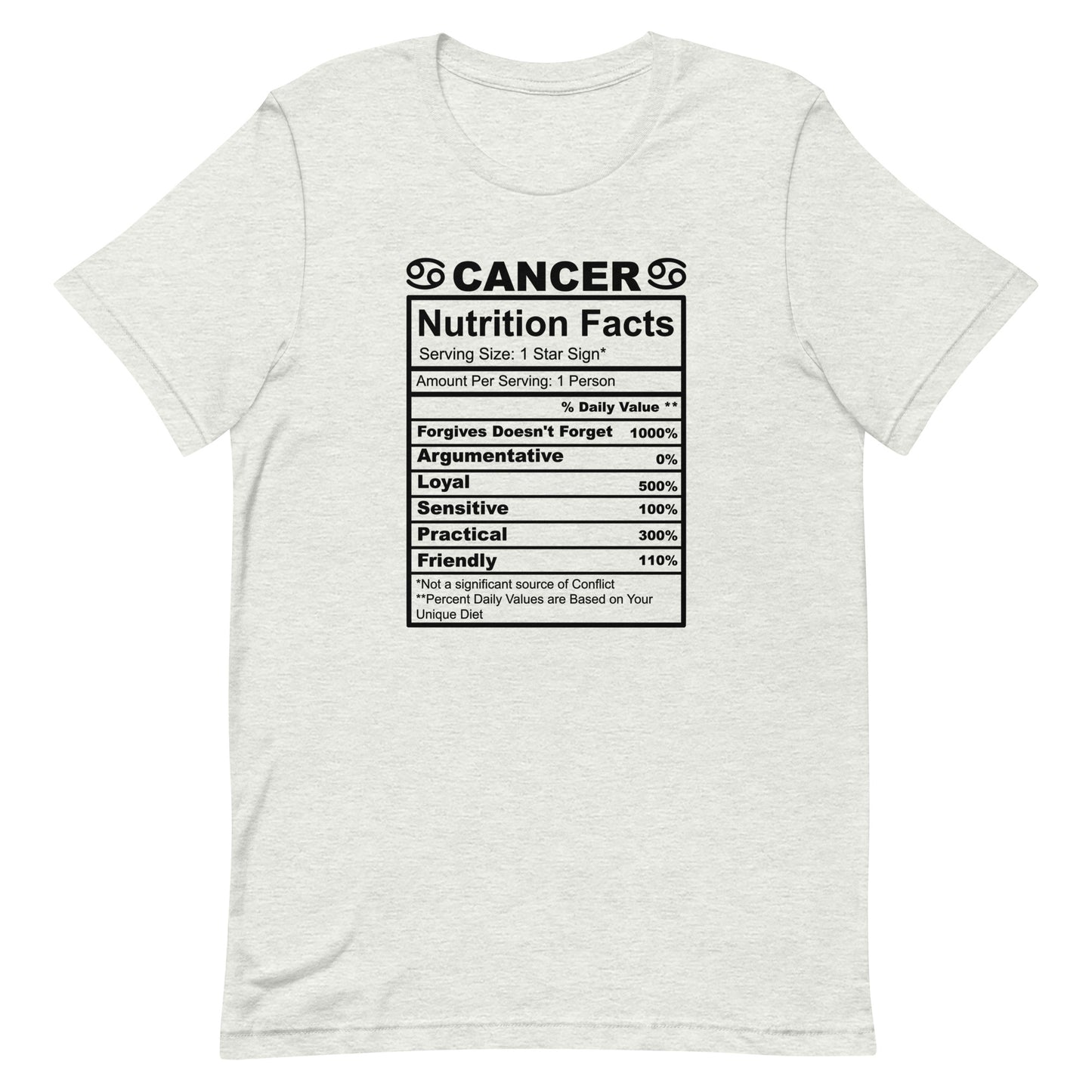 CANCER - L-XL - Unisex T-Shirt (black letters)
