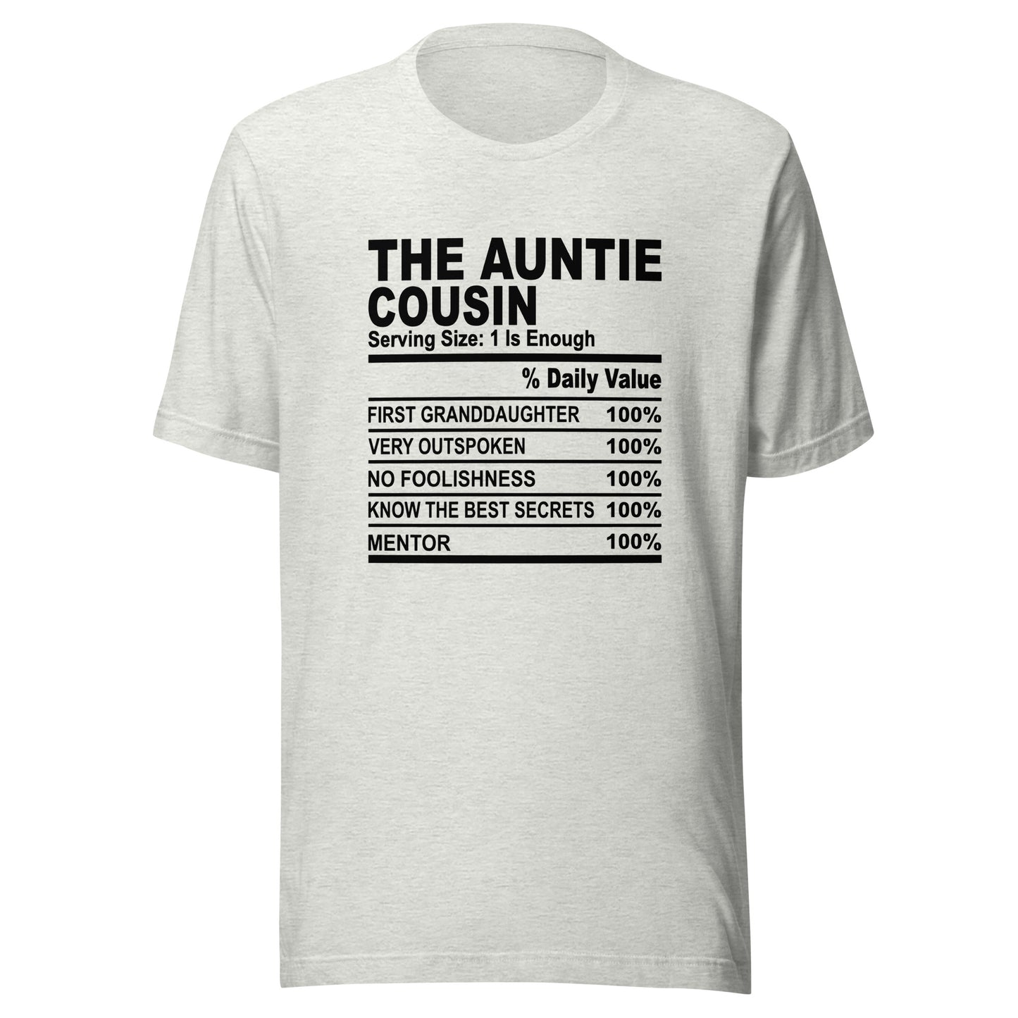 THE AUNTIE COUSIN - 2L-3XL - Unisex T-Shirt (black print)
