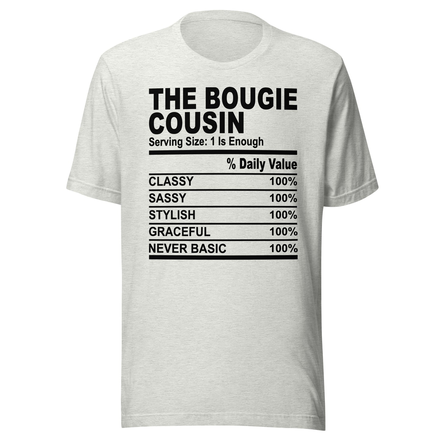 THE BOUGIE COUSIN - L XL- Unisex T-Shirt (black print)
