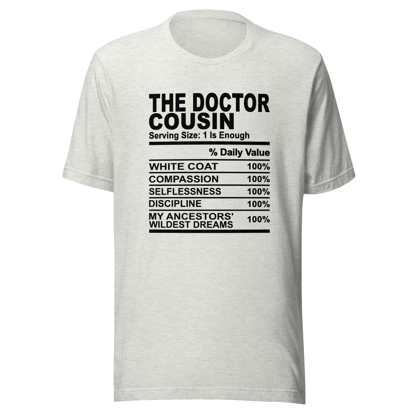 THE DOCTOR COUSIN - S-M - Unisex T-Shirt (black print)
