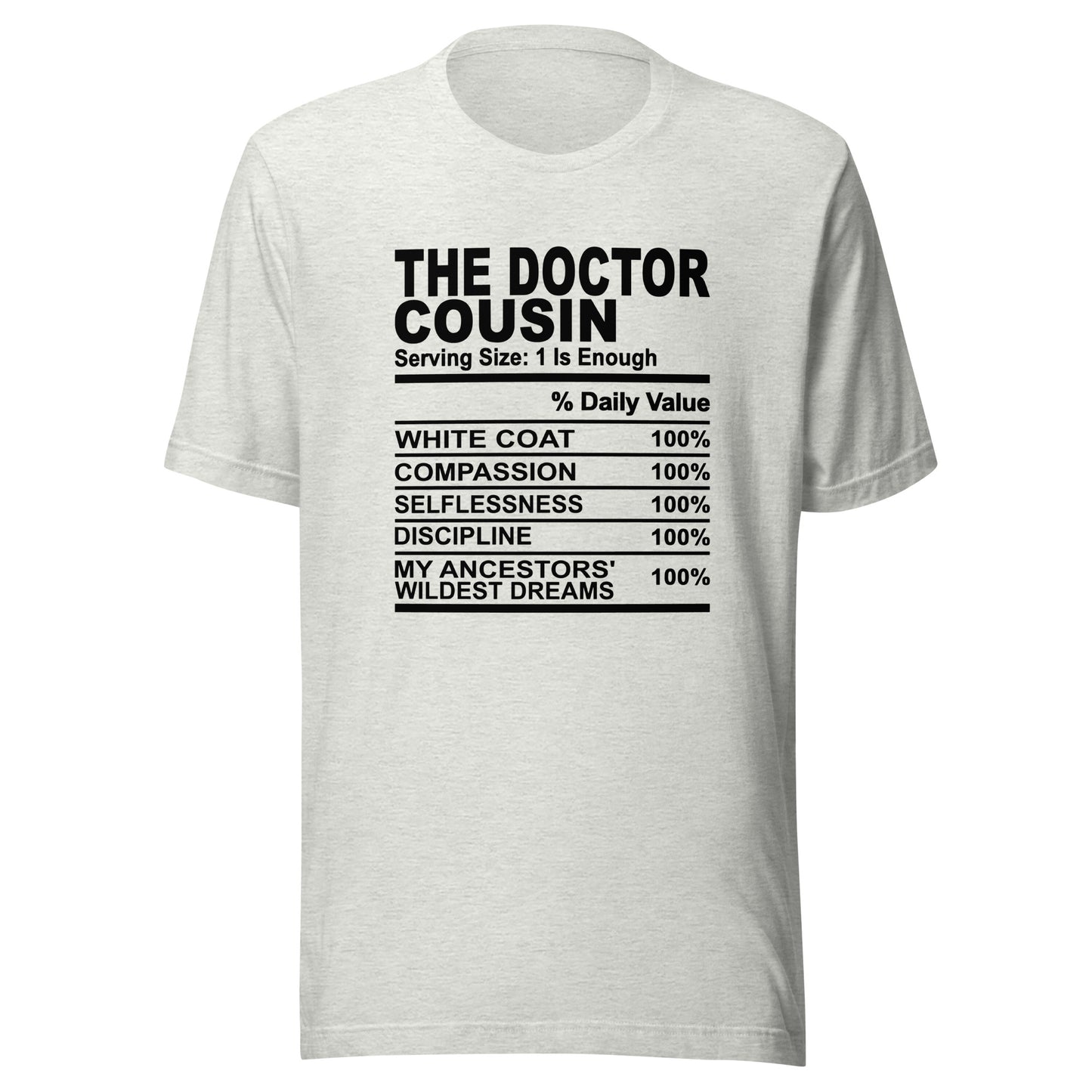 THE DOCTOR COUSIN - 2XL-3XL - Unisex T-Shirt (black print)