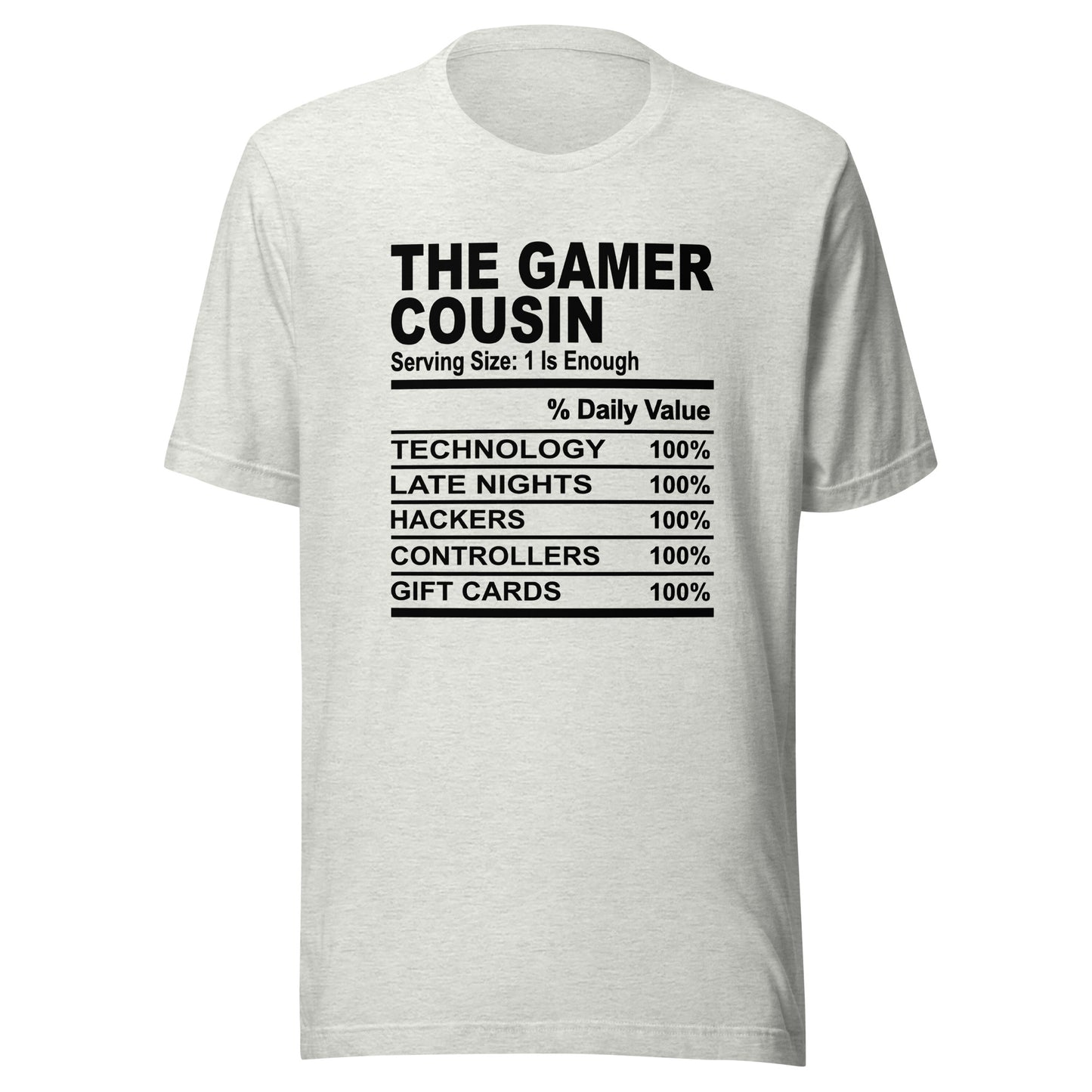 THE GAMER COUSIN - 2XL-3XL - Unisex T-Shirt (black print)