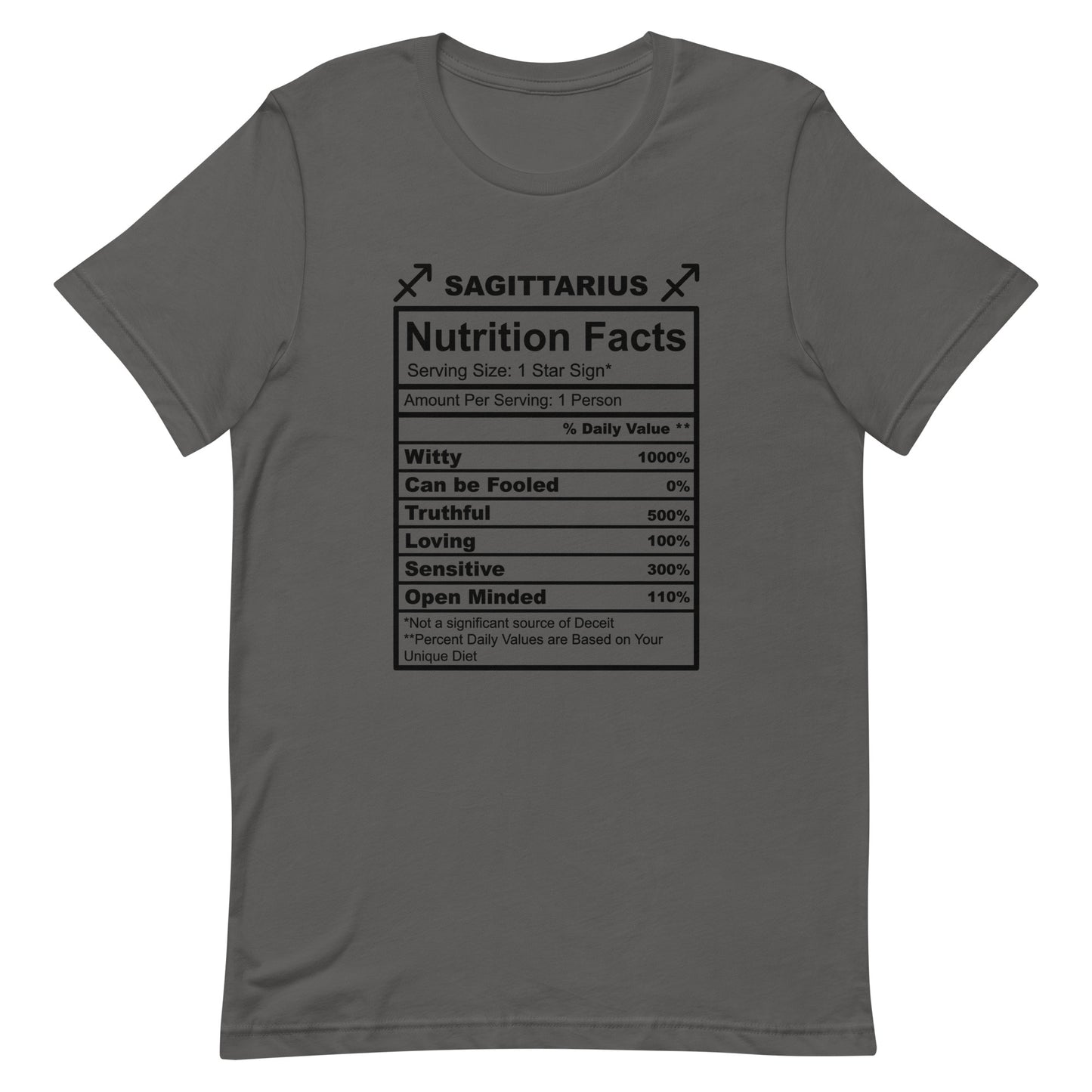 SAGITTARUIS -2XL-3XL - Unisex T-Shirt (black letters)