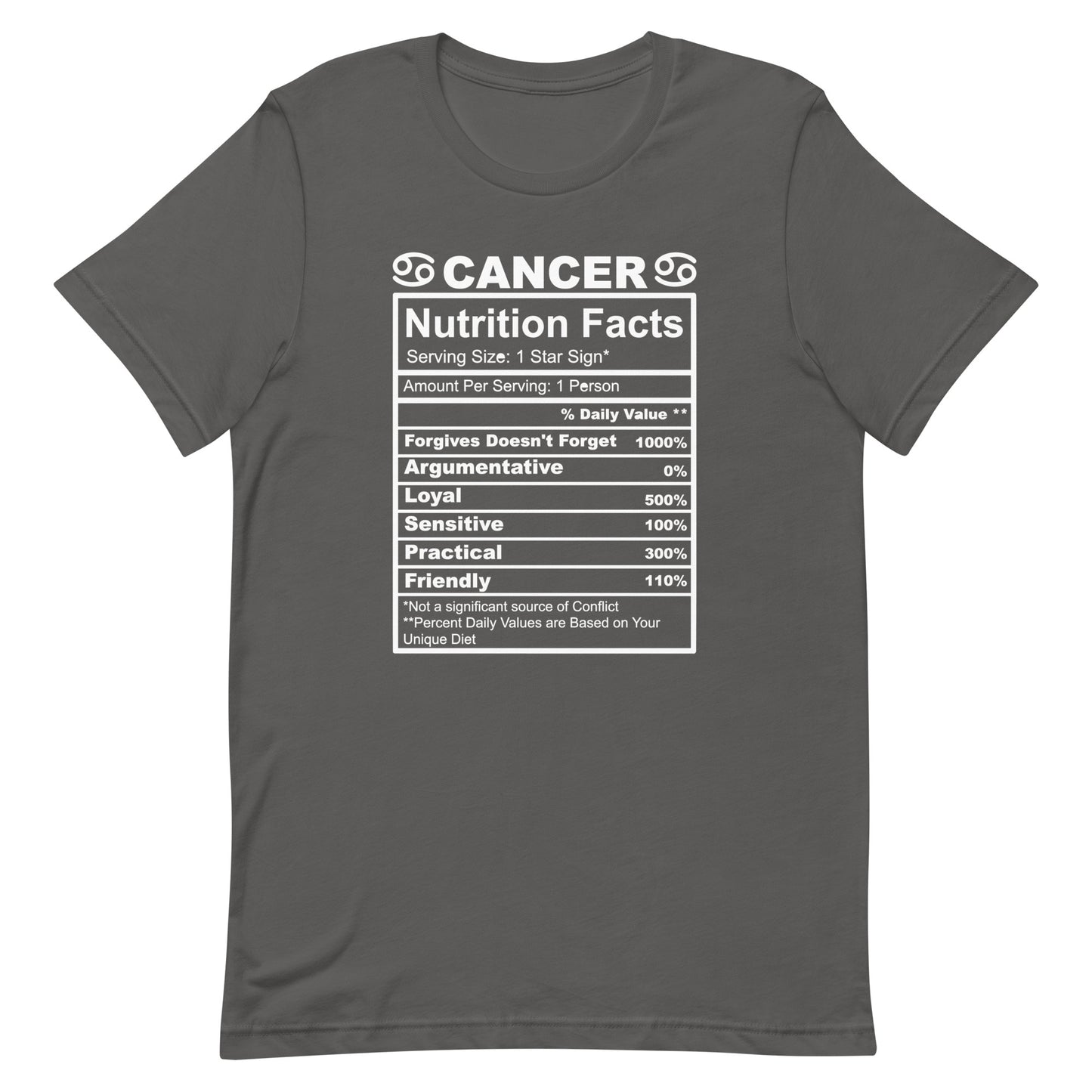 CANCER - S-M - Unisex T-Shirt (white letters)