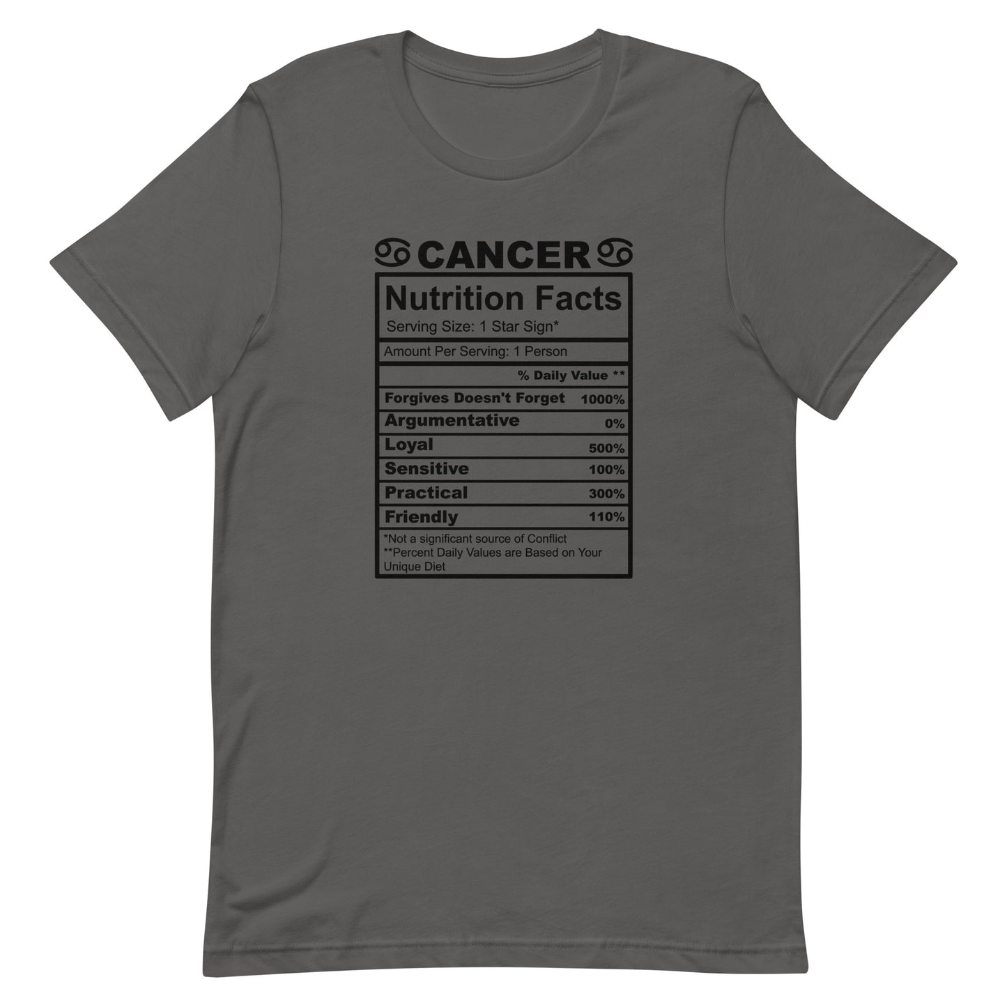 CANCER - L-XL - Unisex T-Shirt (black letters)