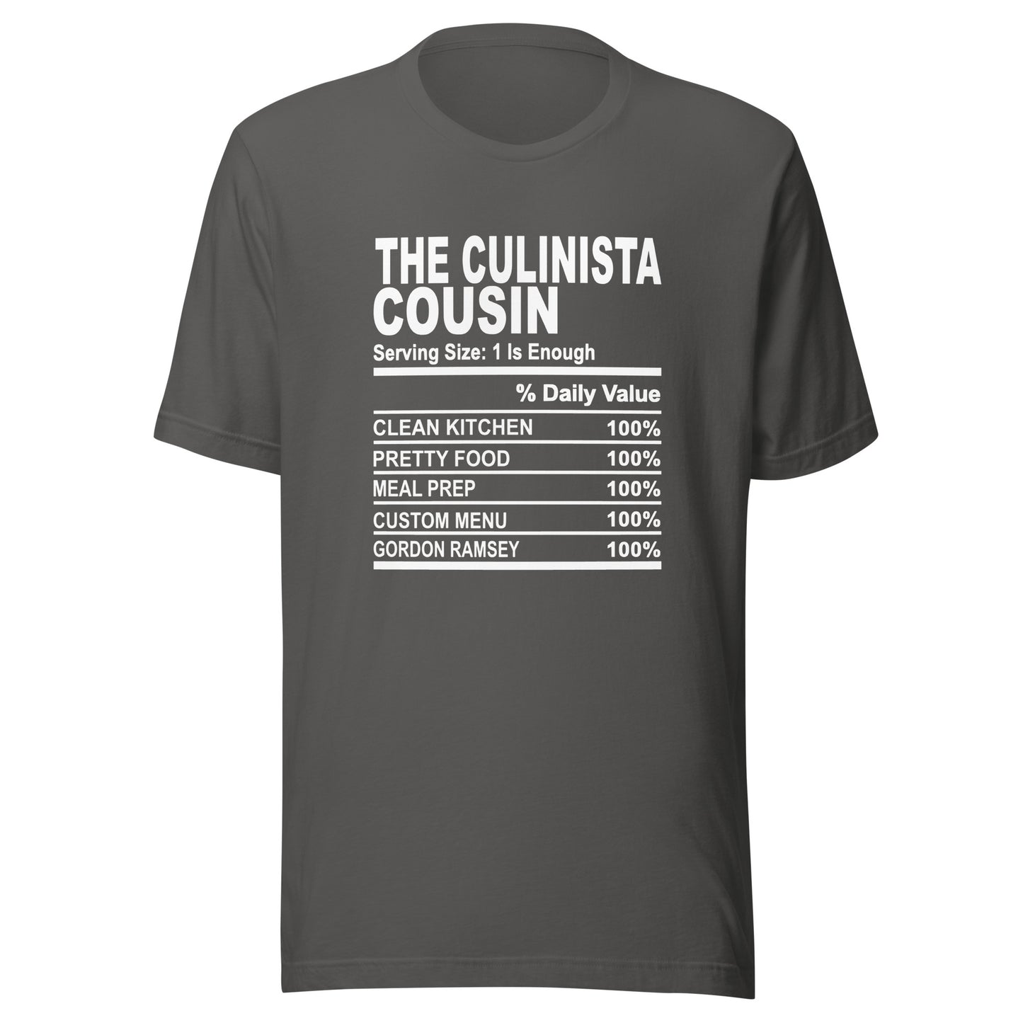 THE CULINISTA COUSIN - 4XL - Unisex T-Shirt (white print)