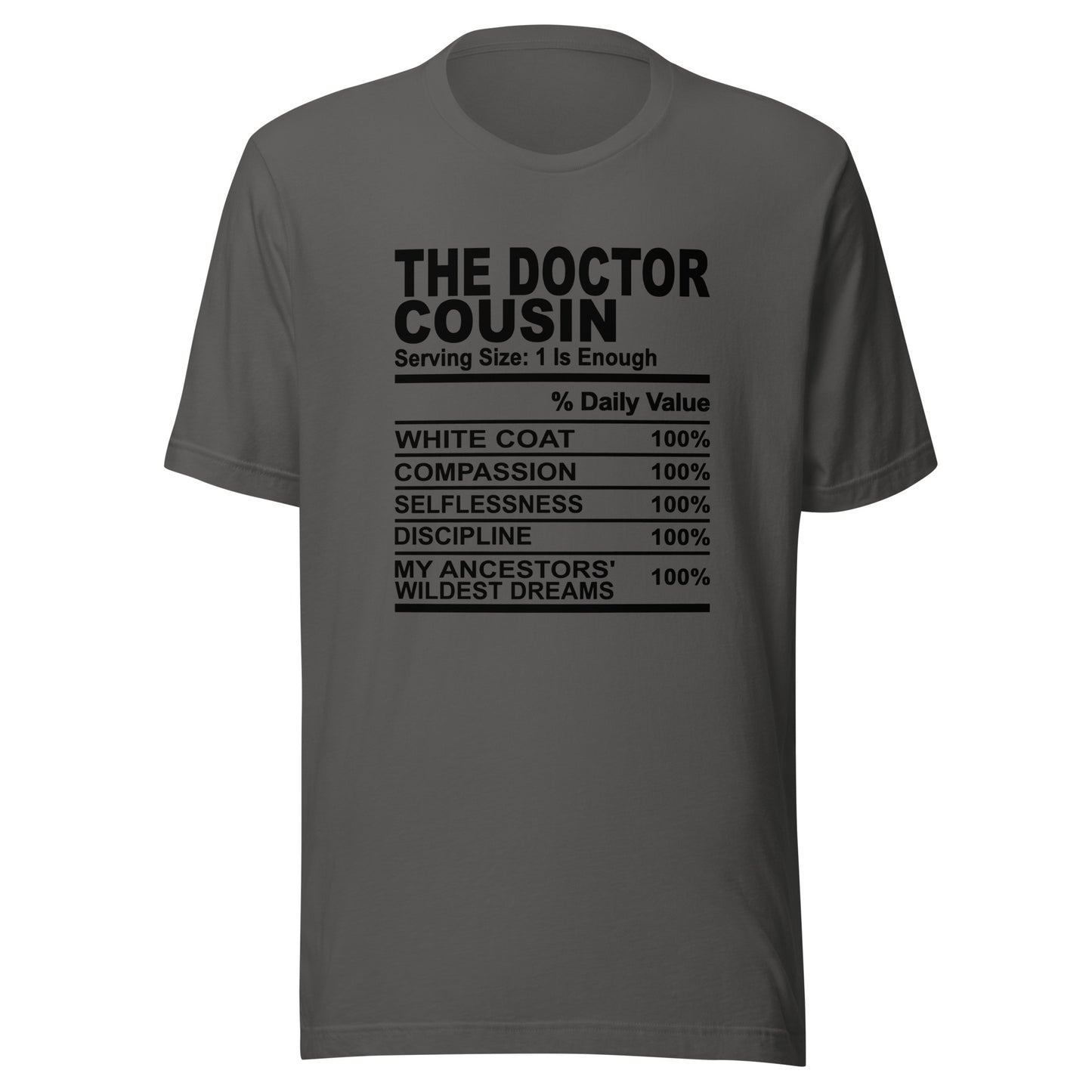 THE DOCTOR COUSIN - 2XL-3XL - Unisex T-Shirt (black print)