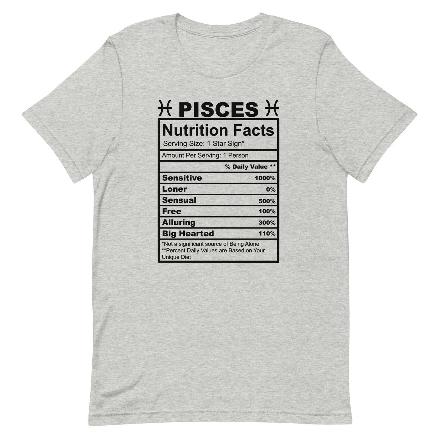 PISCES - S-M - Unisex T-Shirt (black letters)