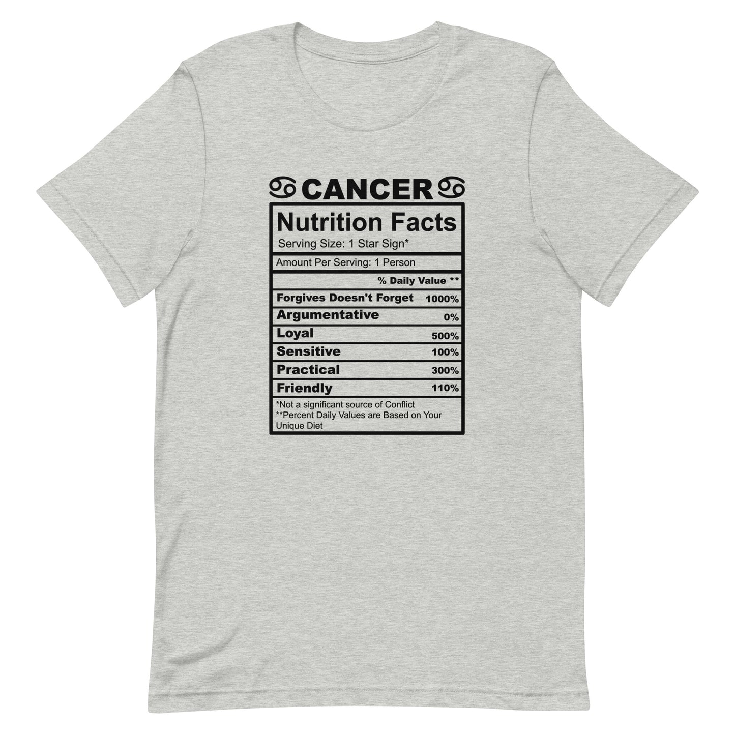 CANCER - XS - Unisex T-Shirt (black letters)
