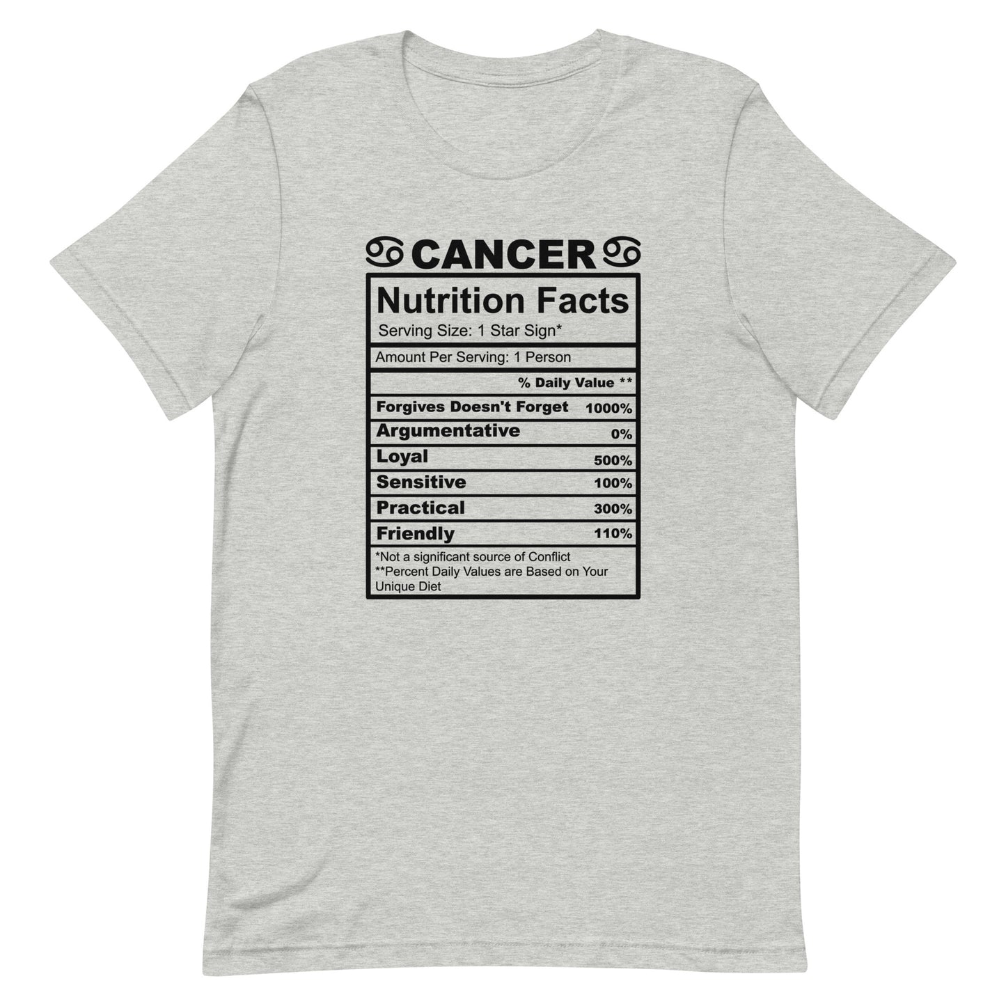 CANCER - S-M - Unisex T-Shirt (black letters)