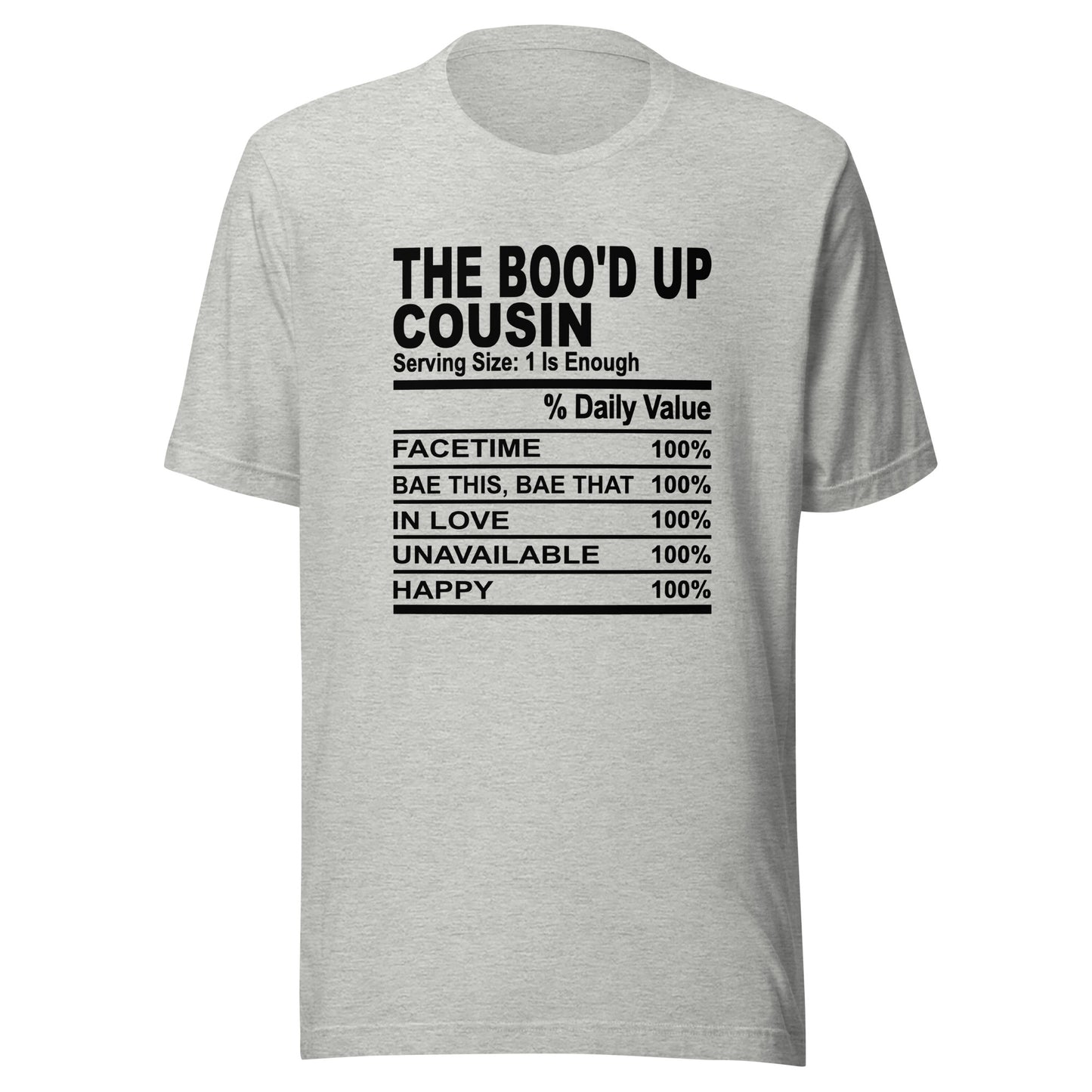 THE BOO'D UP COUSIN - S-M - Unisex T-Shirt (black print)
