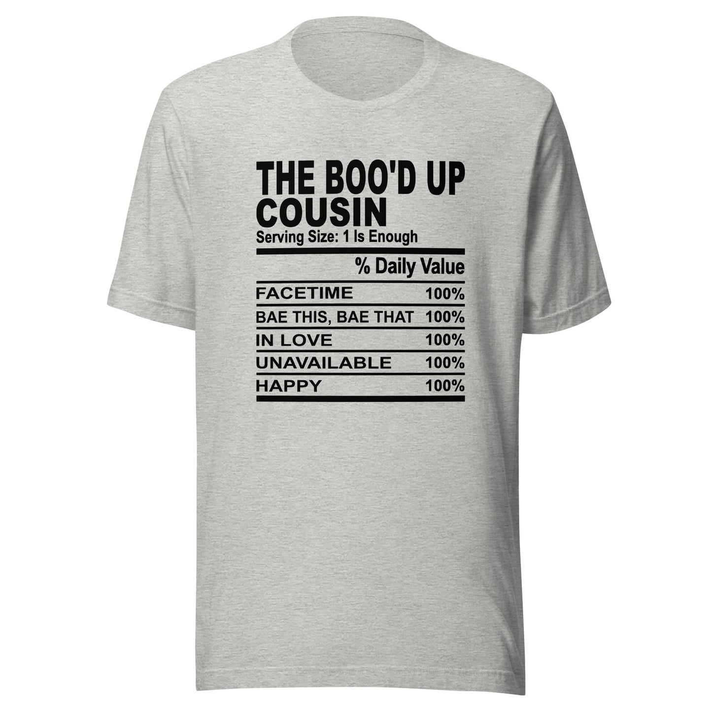 THE BOO'D UP COUSIN - 2XL-3XL - Unisex T-Shirt (black print)