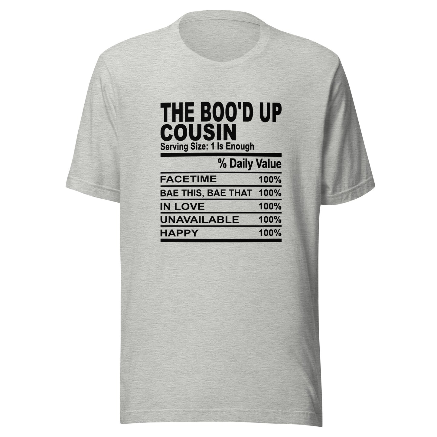 THE BOO'D UP COUSIN - L-XL - Unisex T-Shirt (black print)