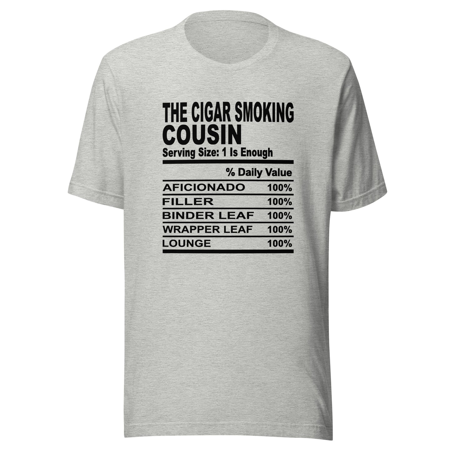 THE CIGAR SMOKING COUSIN - S-M - Unisex T-Shirt (black print)